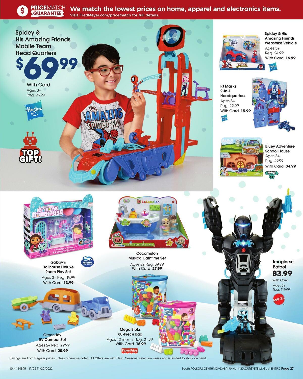 Fred Meyer Toy Book Weekly Ad from November 2