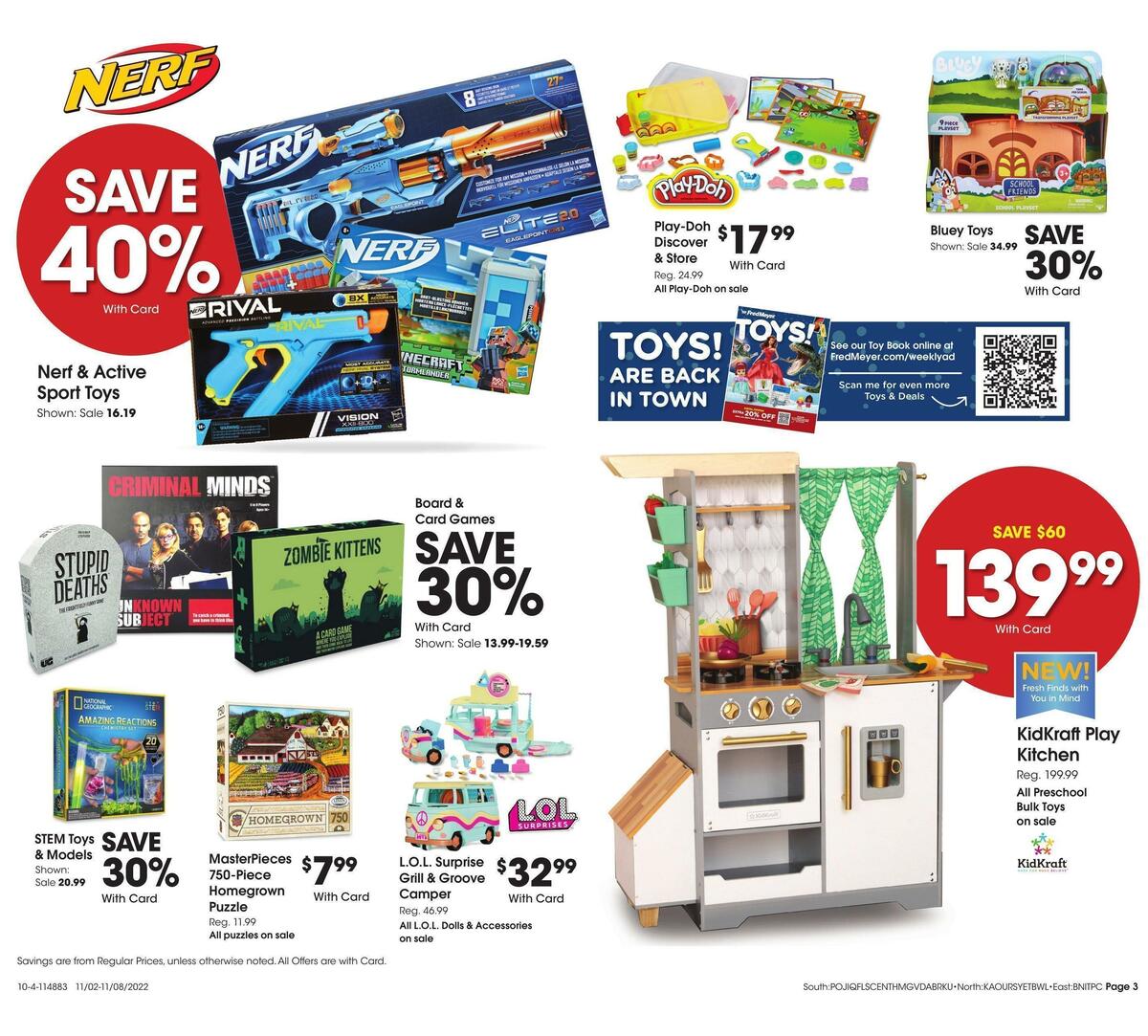 Fred Meyer General Merchandise Weekly Ad from November 2