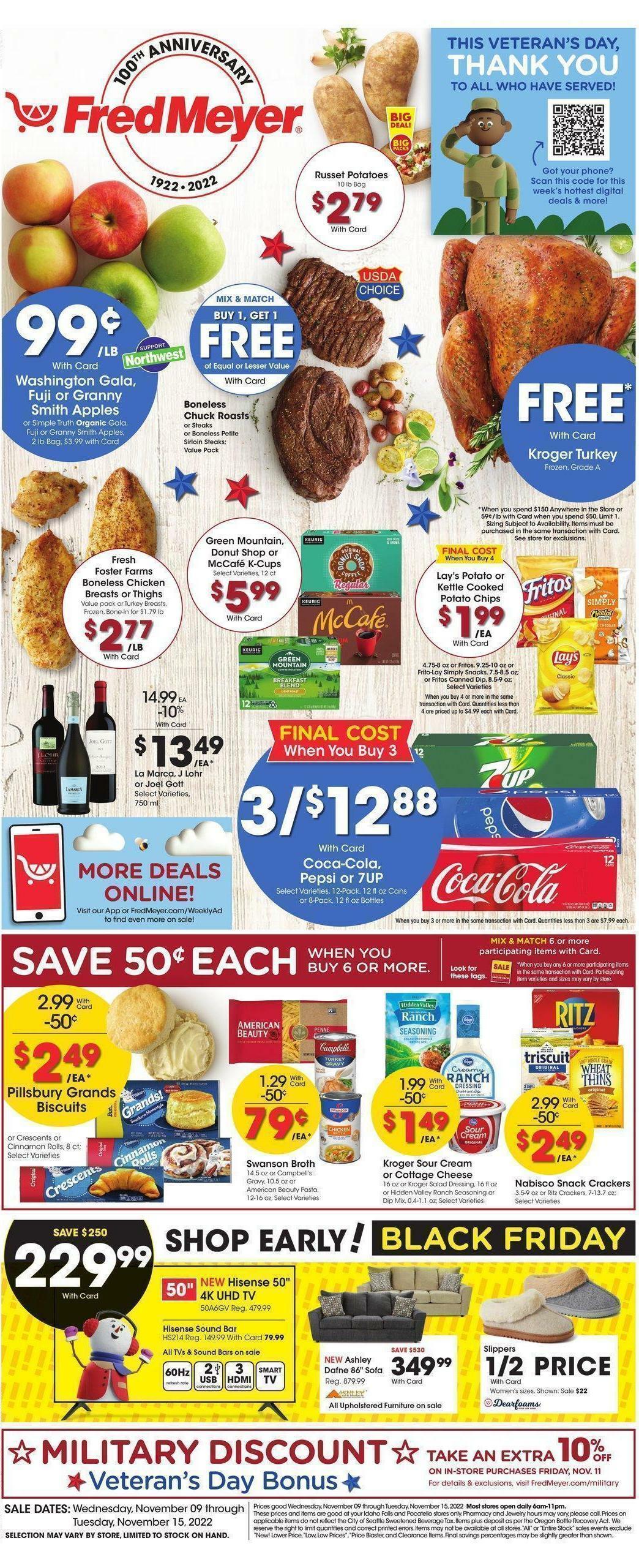 Fred Meyer Weekly Ad from November 9