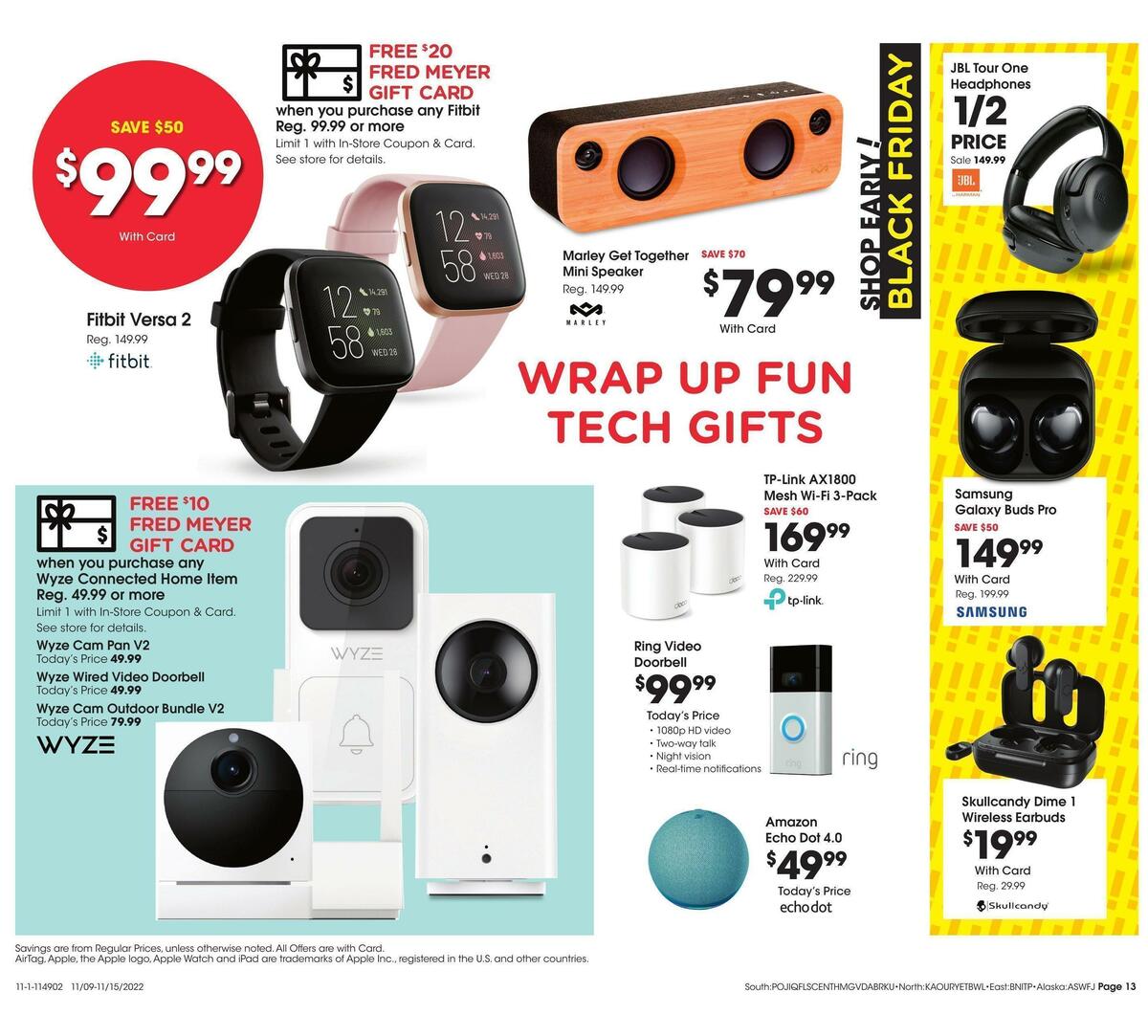 Fred Meyer General Merchandise Weekly Ad from November 9