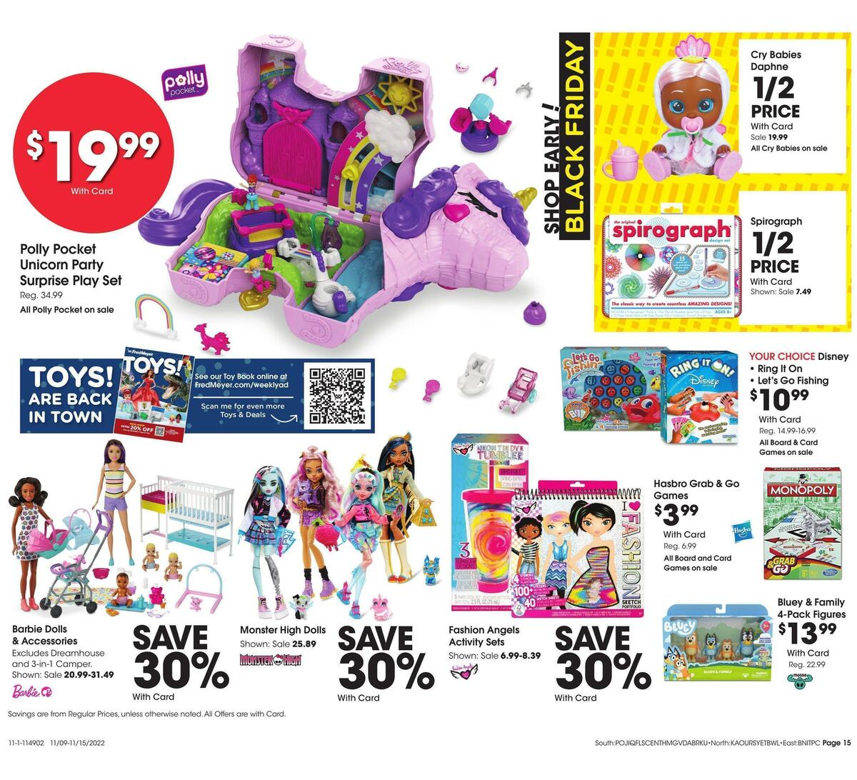 Fred Meyer General Merchandise Weekly Ad from November 9