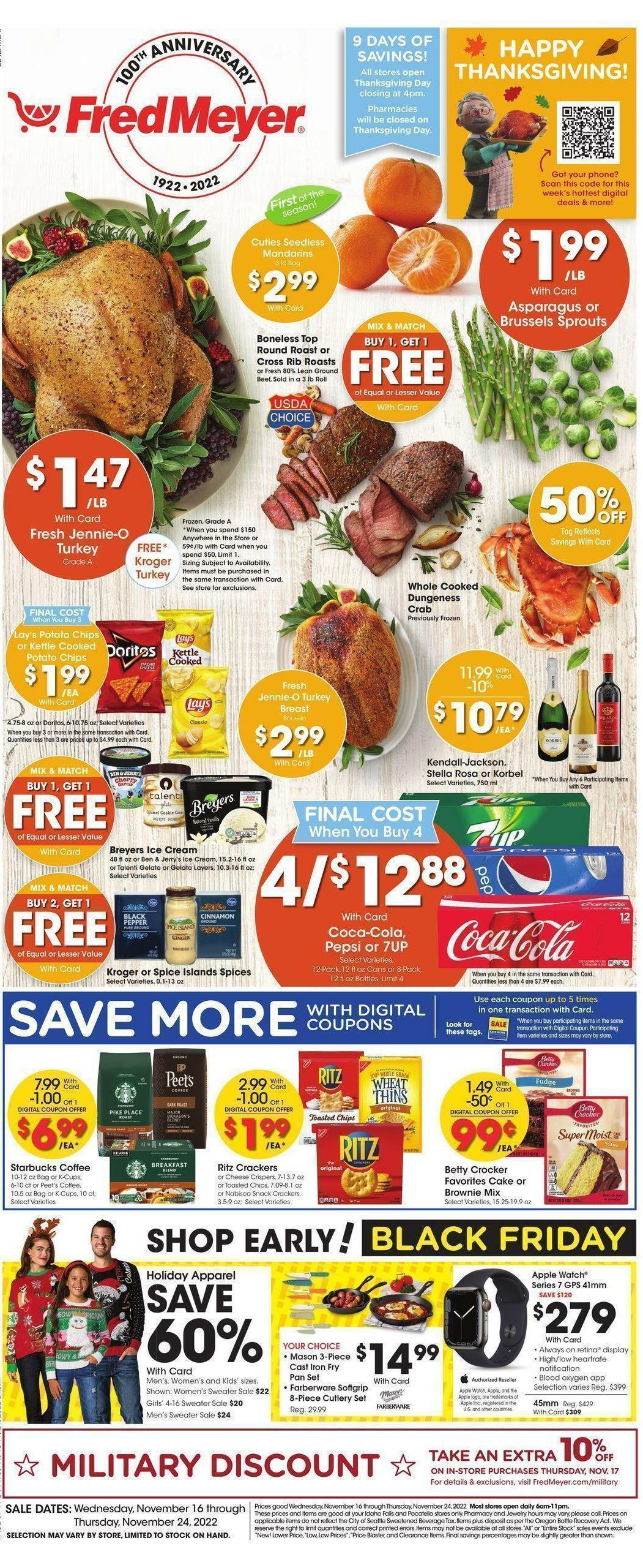 Fred Meyer Weekly Ad from November 16