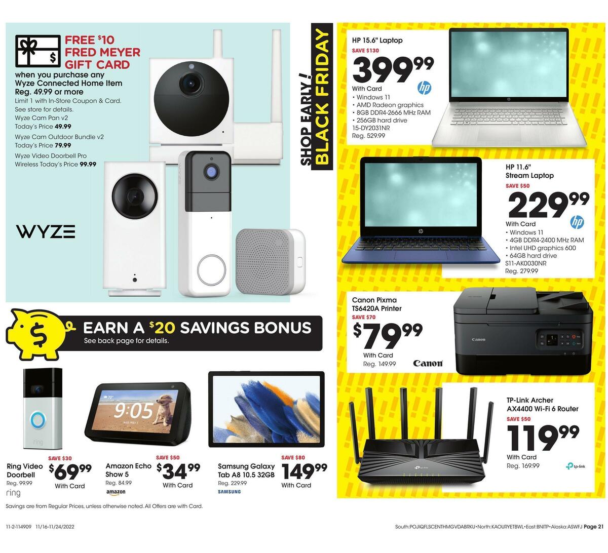 Fred Meyer General Merchandise Weekly Ad from November 16