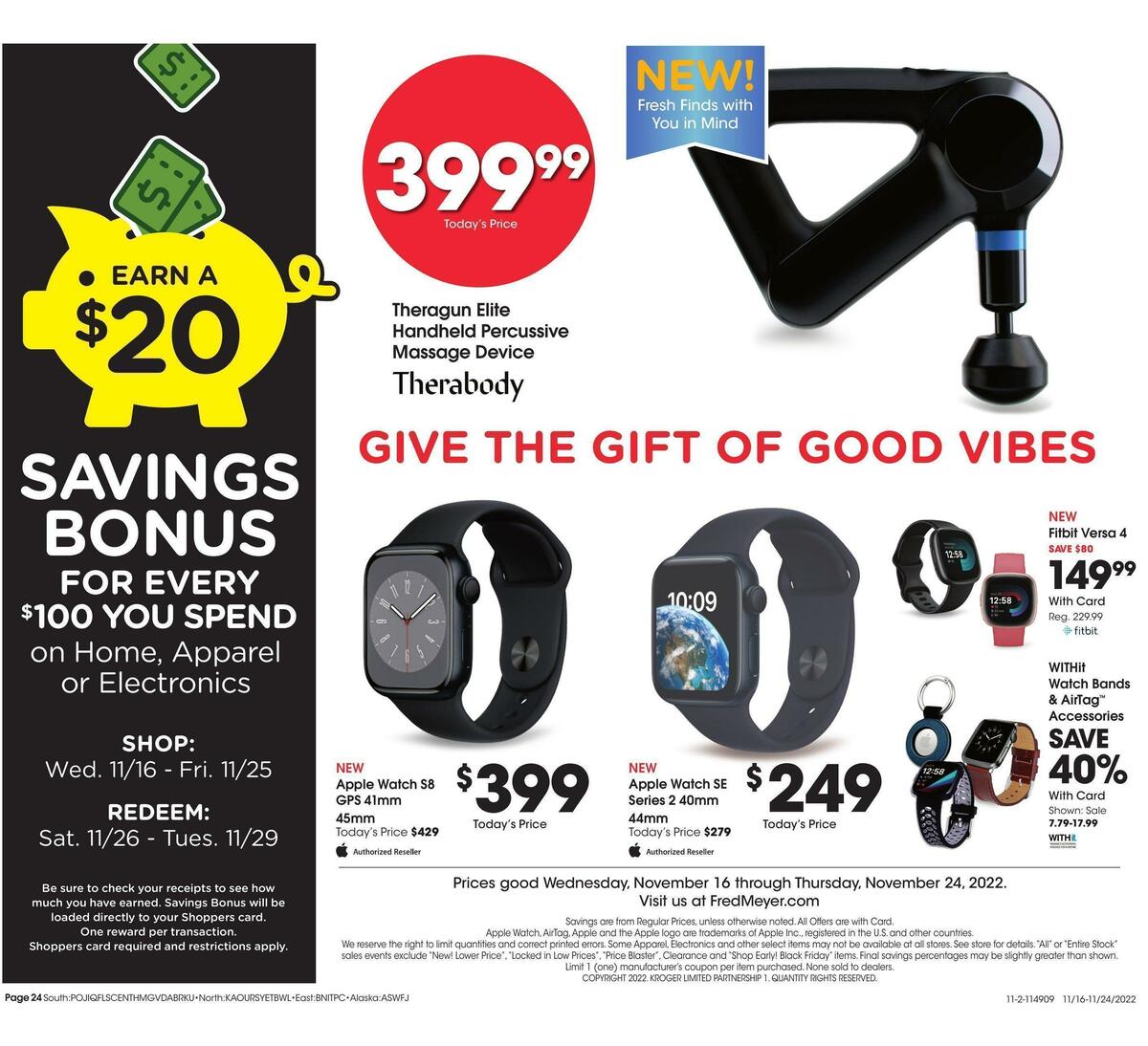 Fred Meyer General Merchandise Weekly Ad from November 16