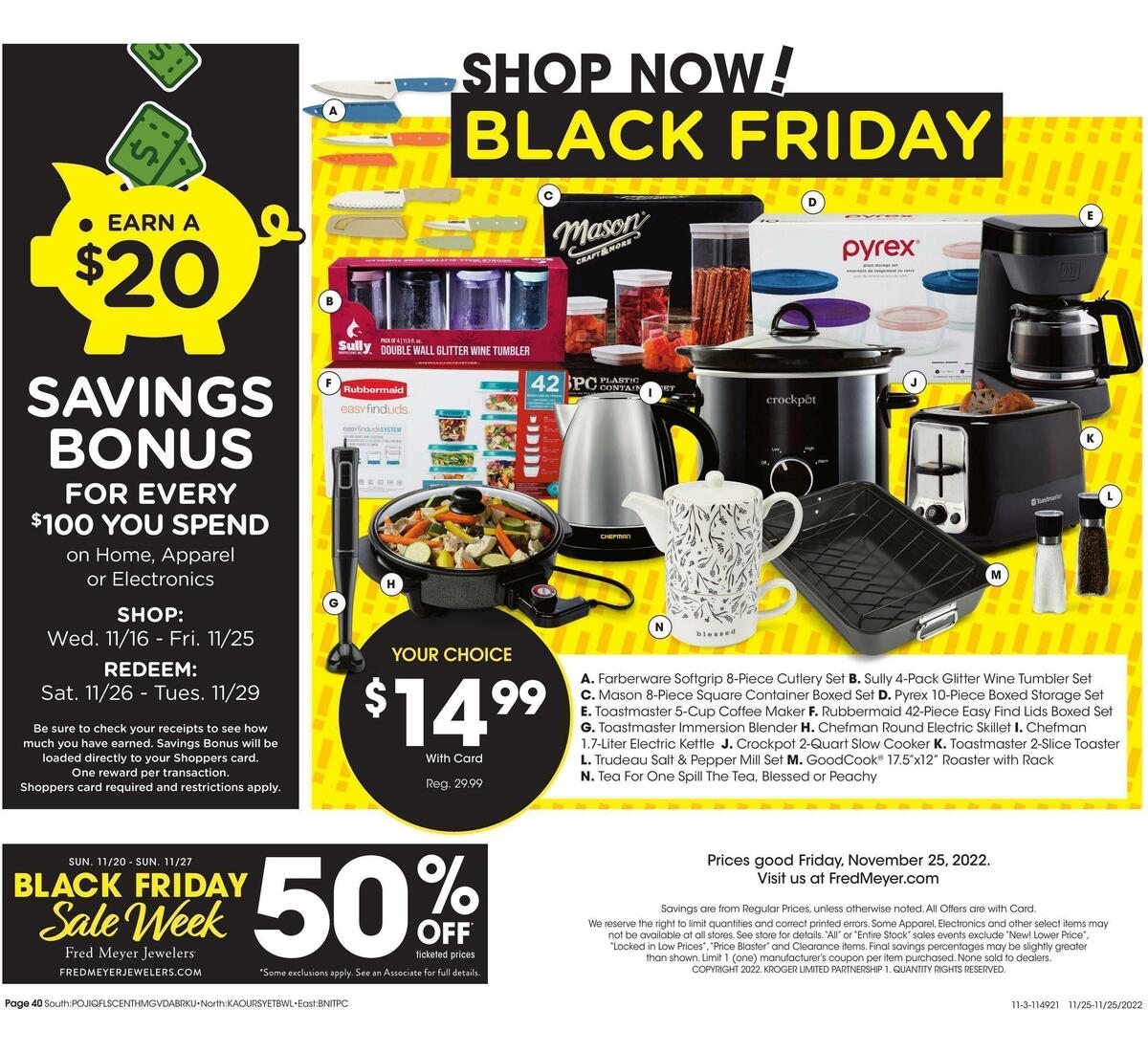 Fred Meyer Black Friday Weekly Ad from November 25