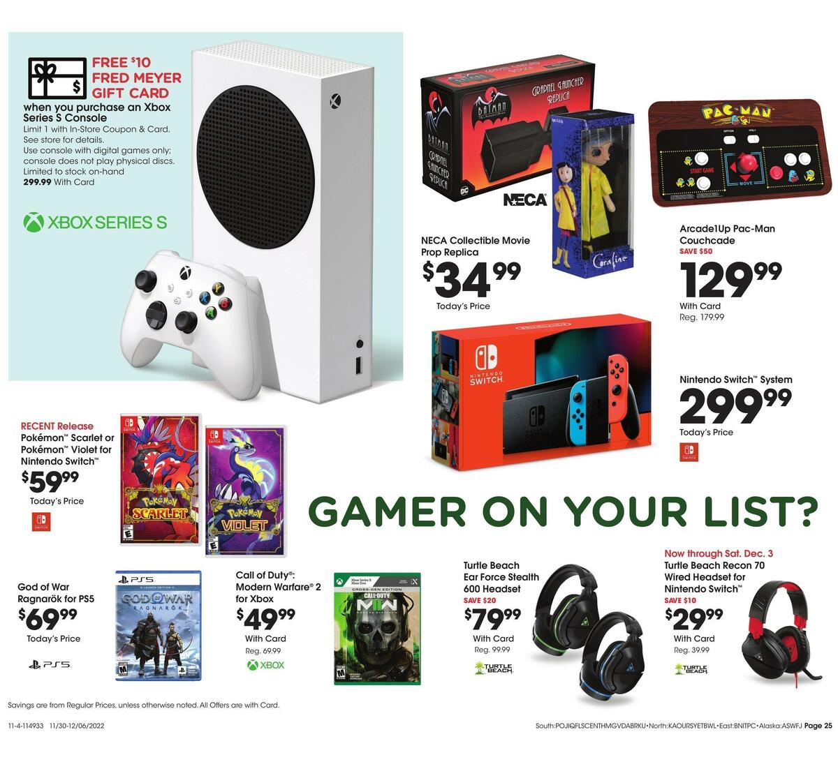 Fred Meyer General Merchandise Weekly Ad from November 30