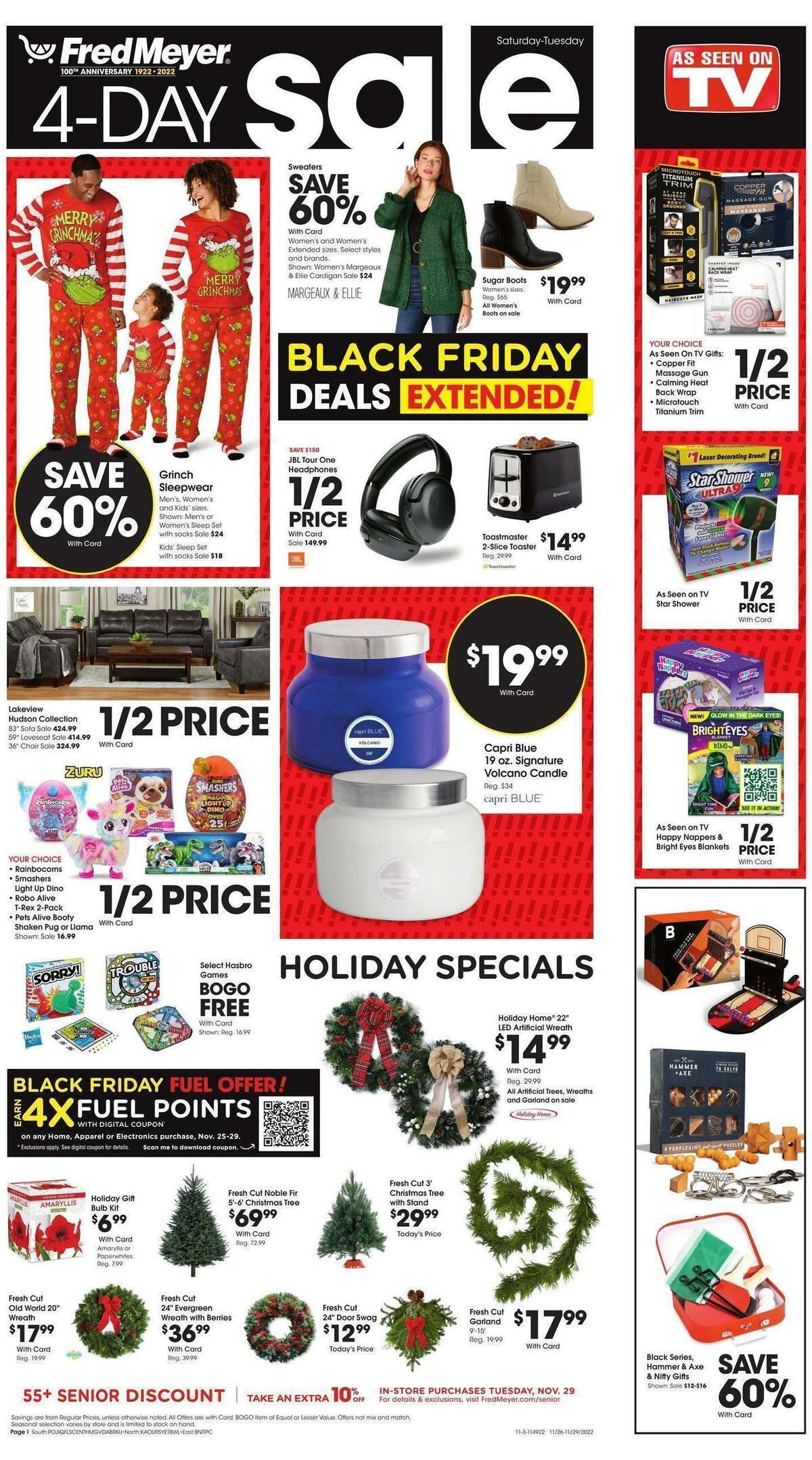 Fred Meyer Black Friday Extended Sale Weekly Ad from November 26