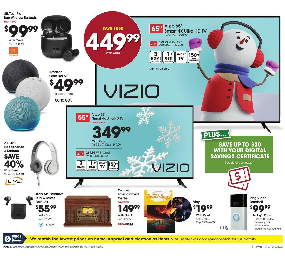 Fred Meyer General Merchandise Weekly Ad from December 7