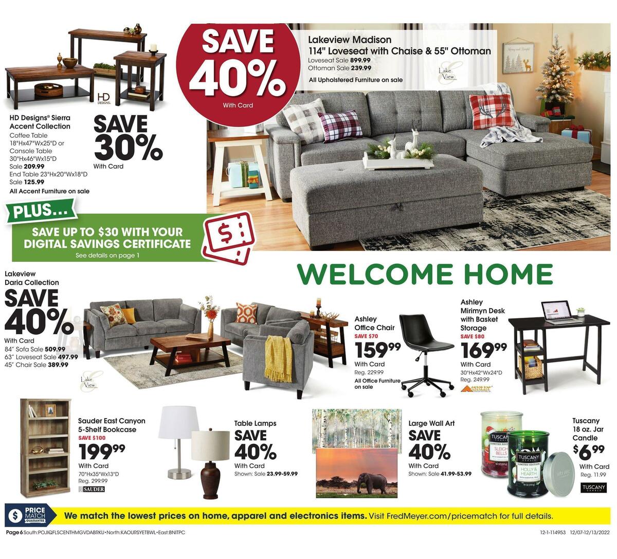 Fred Meyer General Merchandise Weekly Ad from December 7