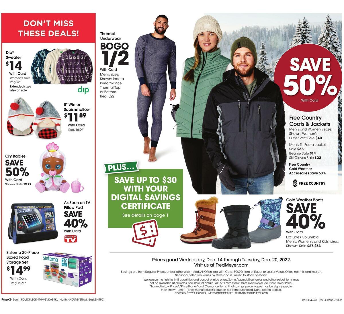 Fred Meyer General Merchandise Weekly Ad from December 14