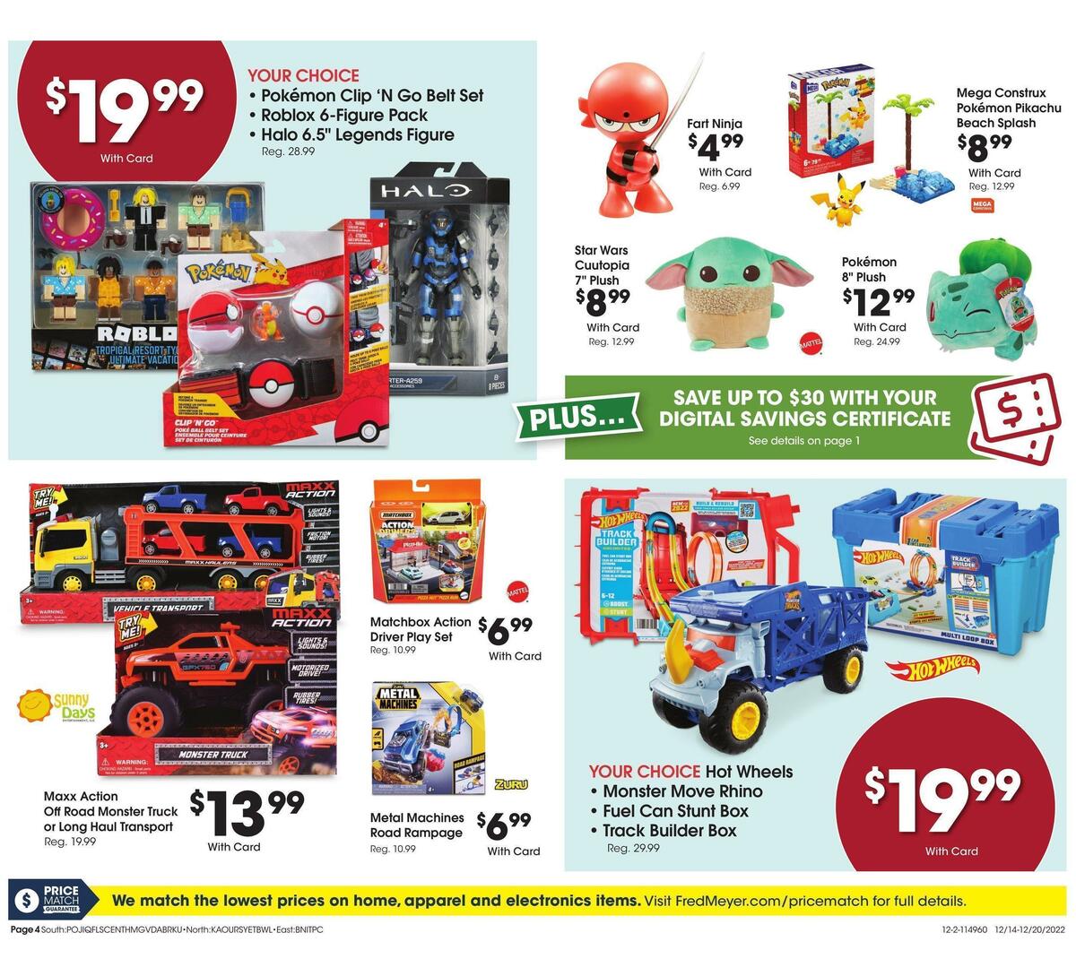 Fred Meyer General Merchandise Weekly Ad from December 14