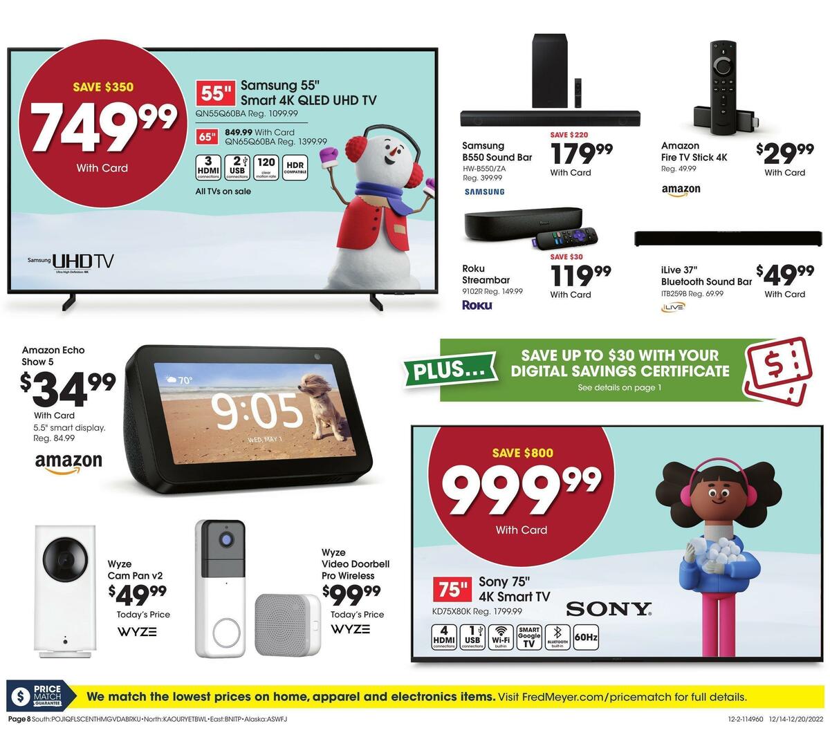 Fred Meyer General Merchandise Weekly Ad from December 14