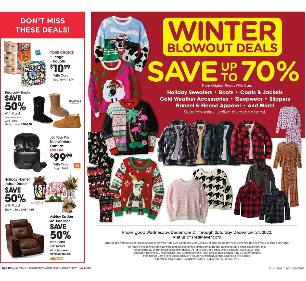 Fred Meyer General Merchandise Weekly Ad from December 21