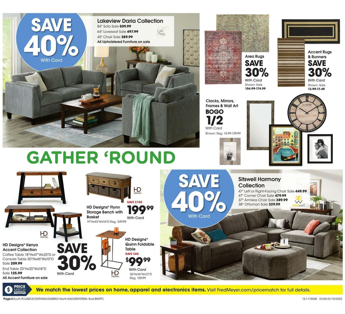 Fred Meyer General Merchandise Weekly Ad from January 4