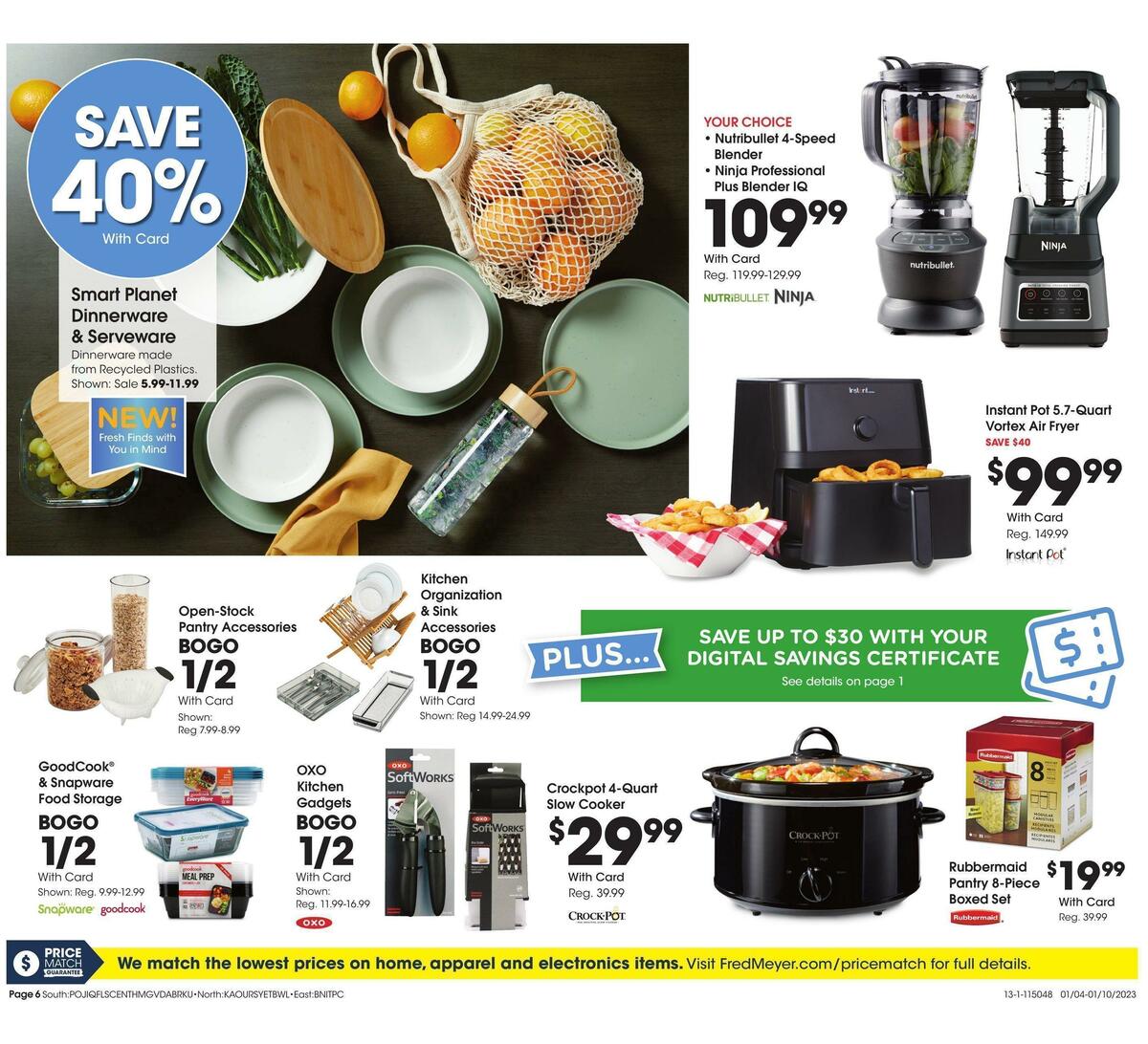 Fred Meyer General Merchandise Weekly Ad from January 4