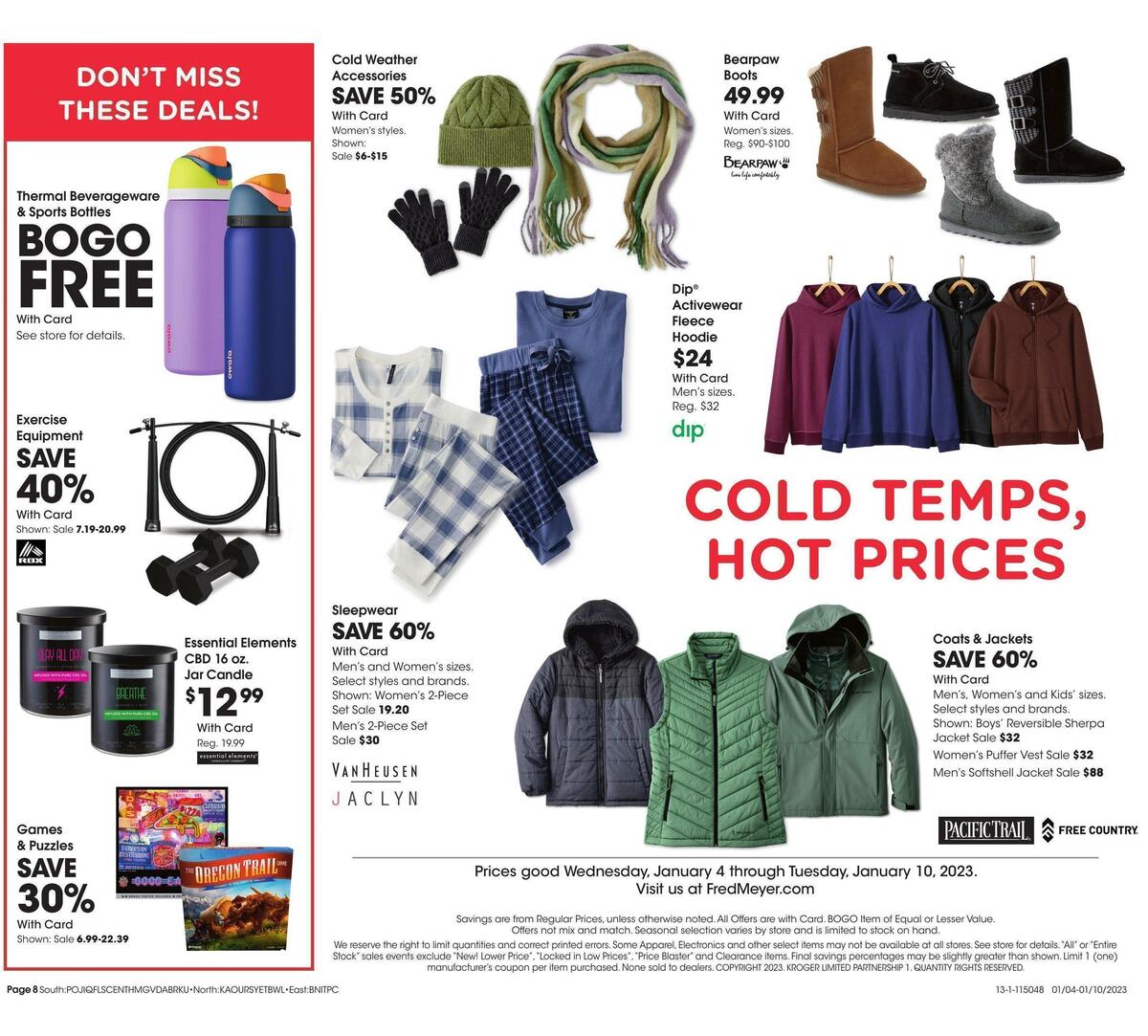 Fred Meyer General Merchandise Weekly Ad from January 4