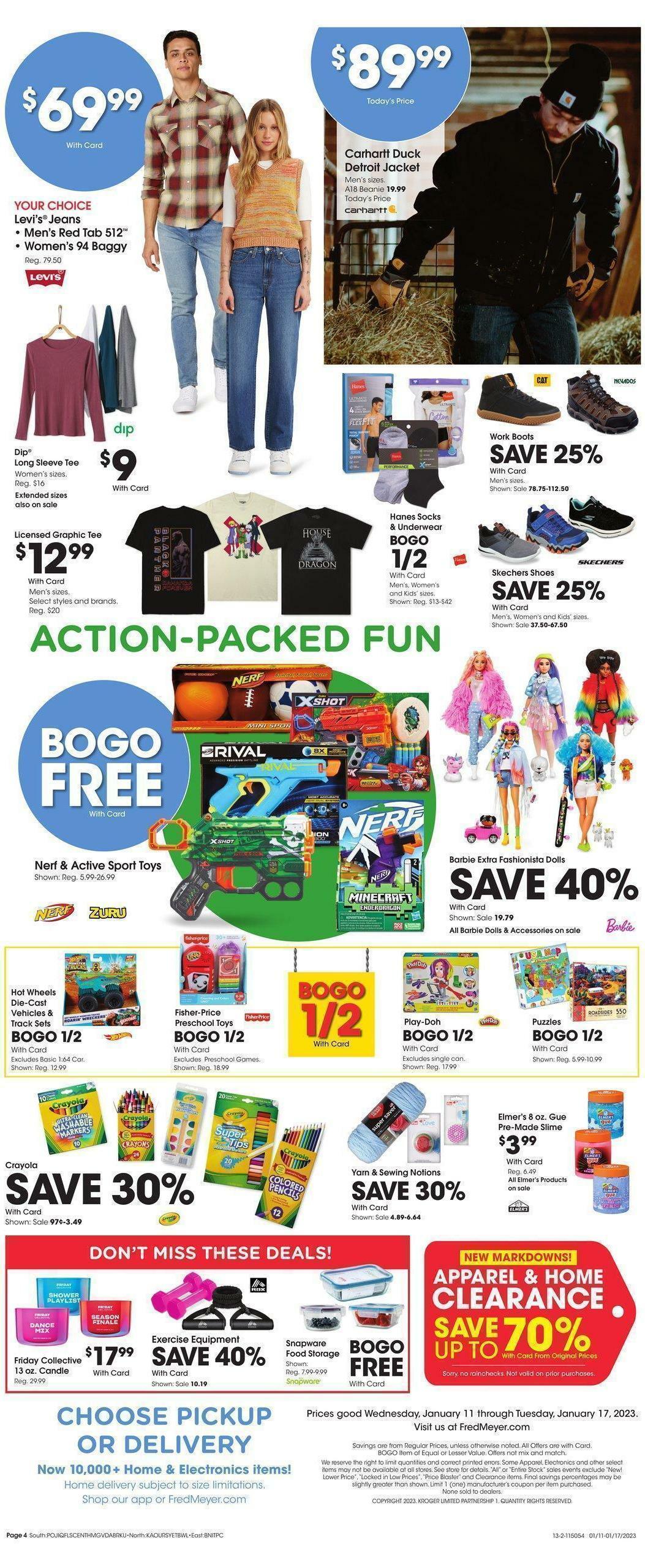 Fred Meyer General Merchandise Weekly Ad from January 11