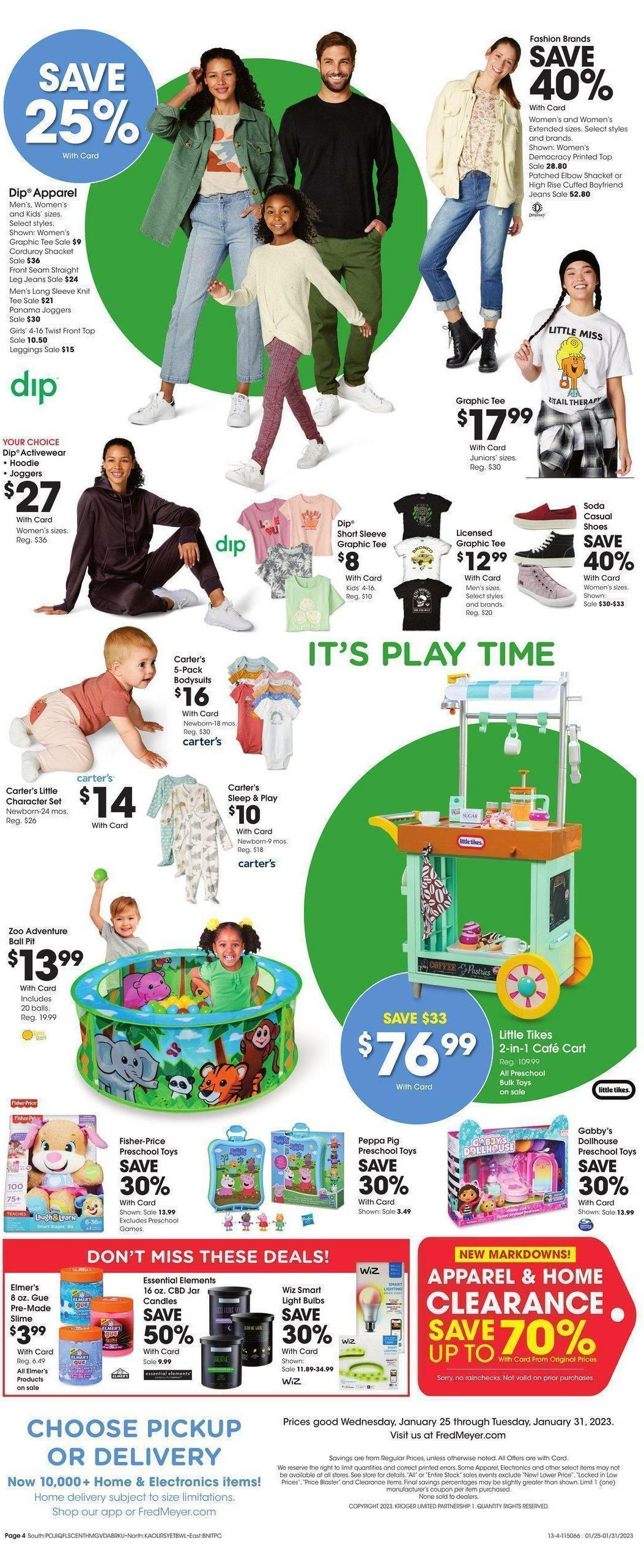Fred Meyer General Merchandise Weekly Ad from January 25