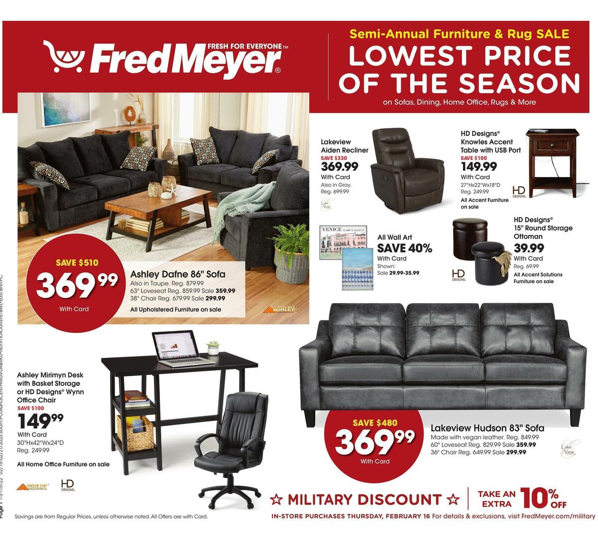 Fred Meyer General Merchandise Weekly Ad from February 15