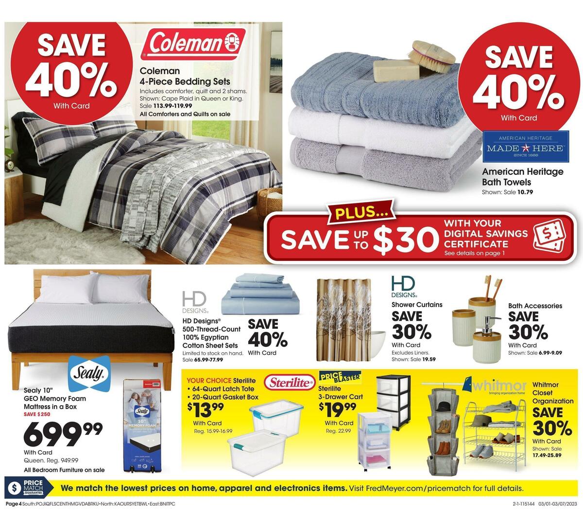 Fred Meyer General Merchandise Weekly Ad from March 1
