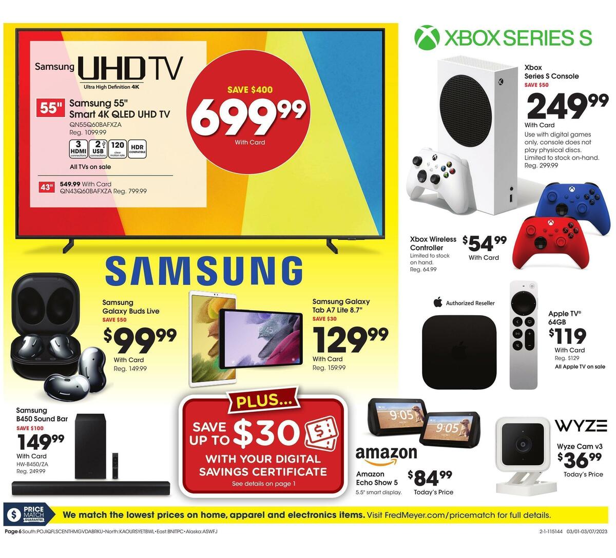 Fred Meyer General Merchandise Weekly Ad from March 1