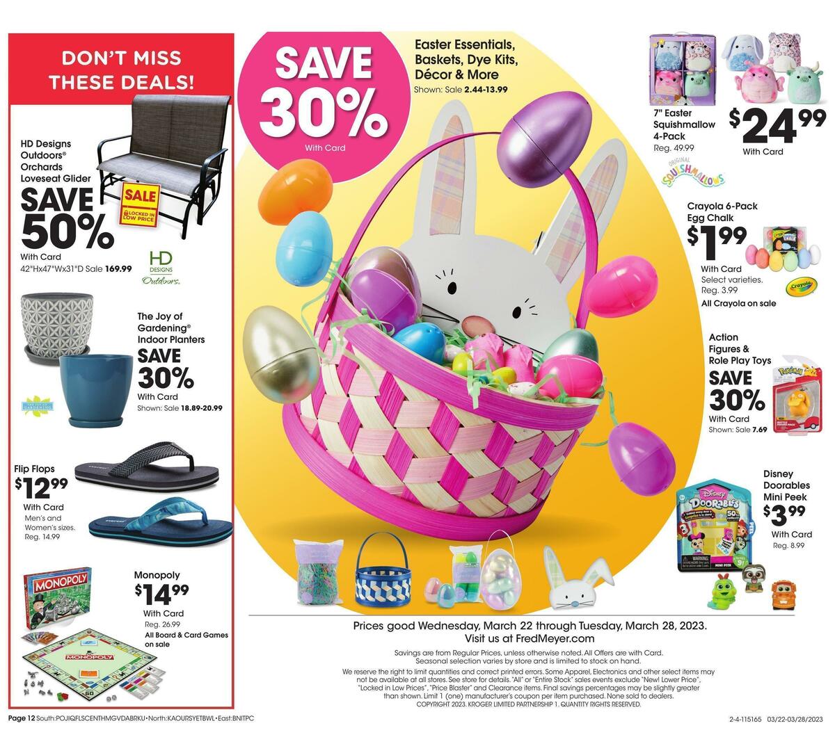 Fred Meyer General Merchandise Weekly Ad from March 22