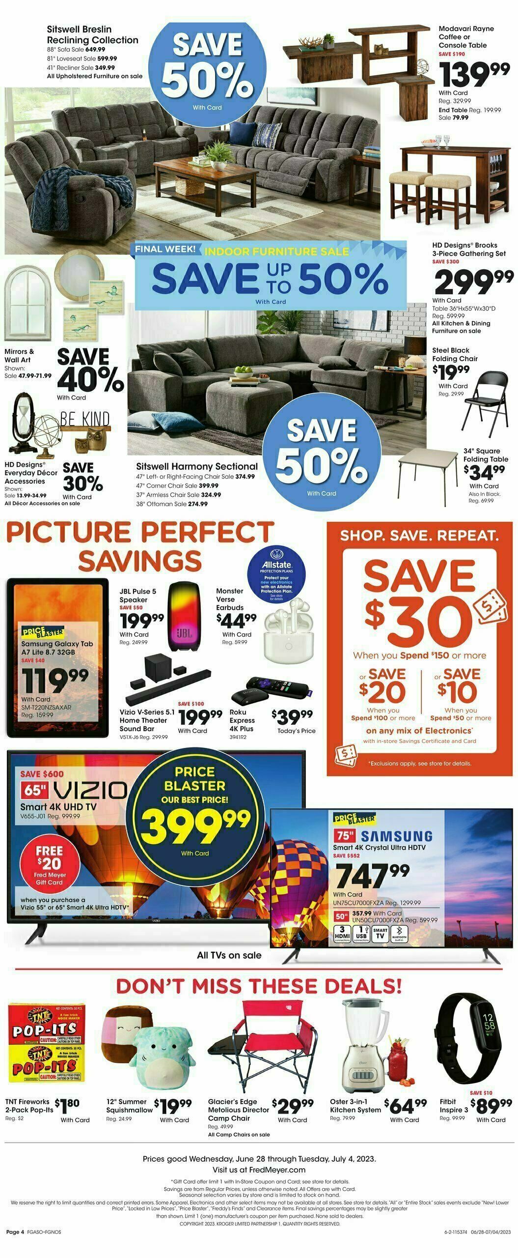 Fred Meyer General Merchandise Weekly Ad from June 28