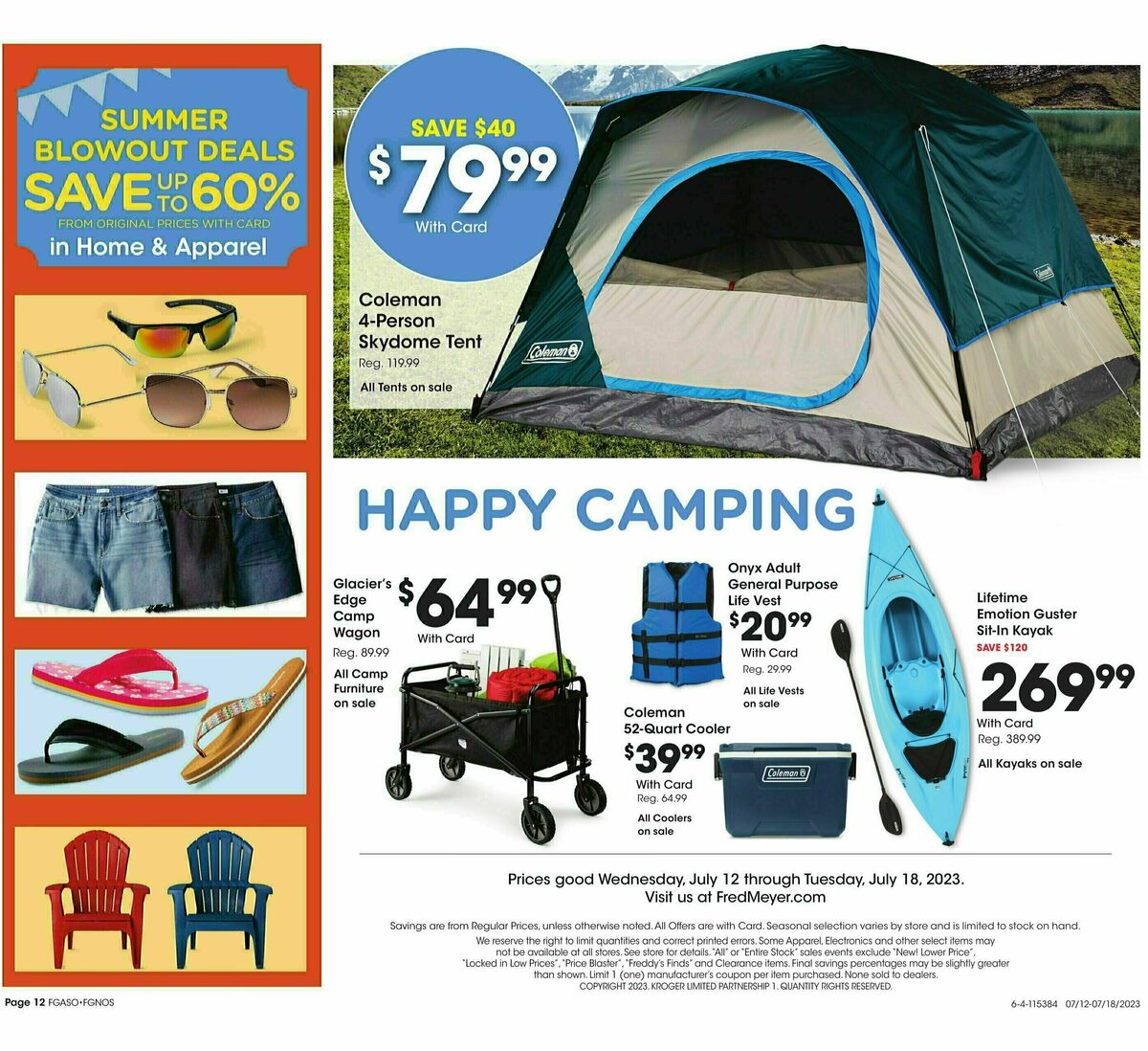 Fred Meyer General Merchandise Weekly Ad from July 12