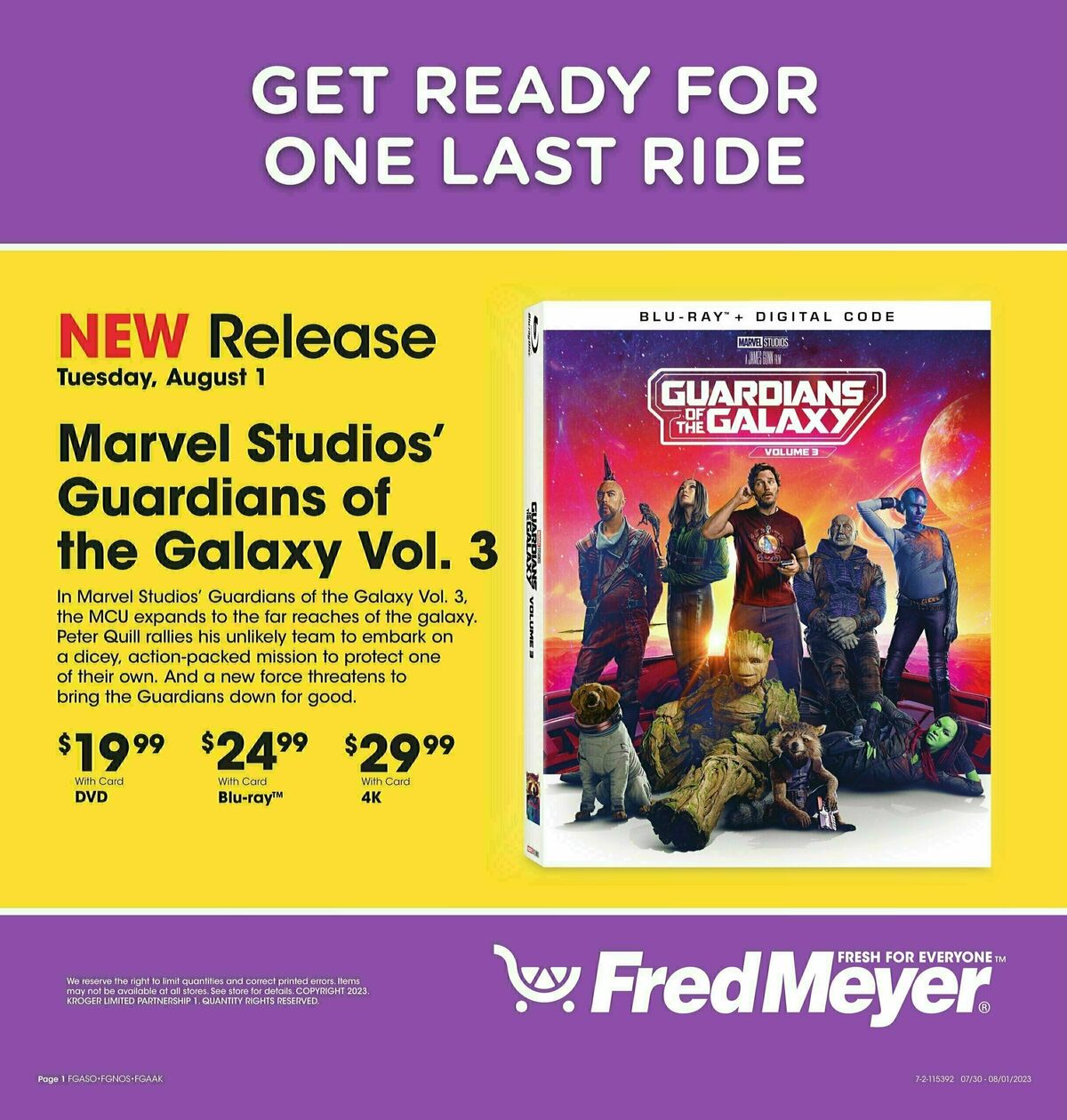 Fred Meyer New Release Weekly Ad from August 1