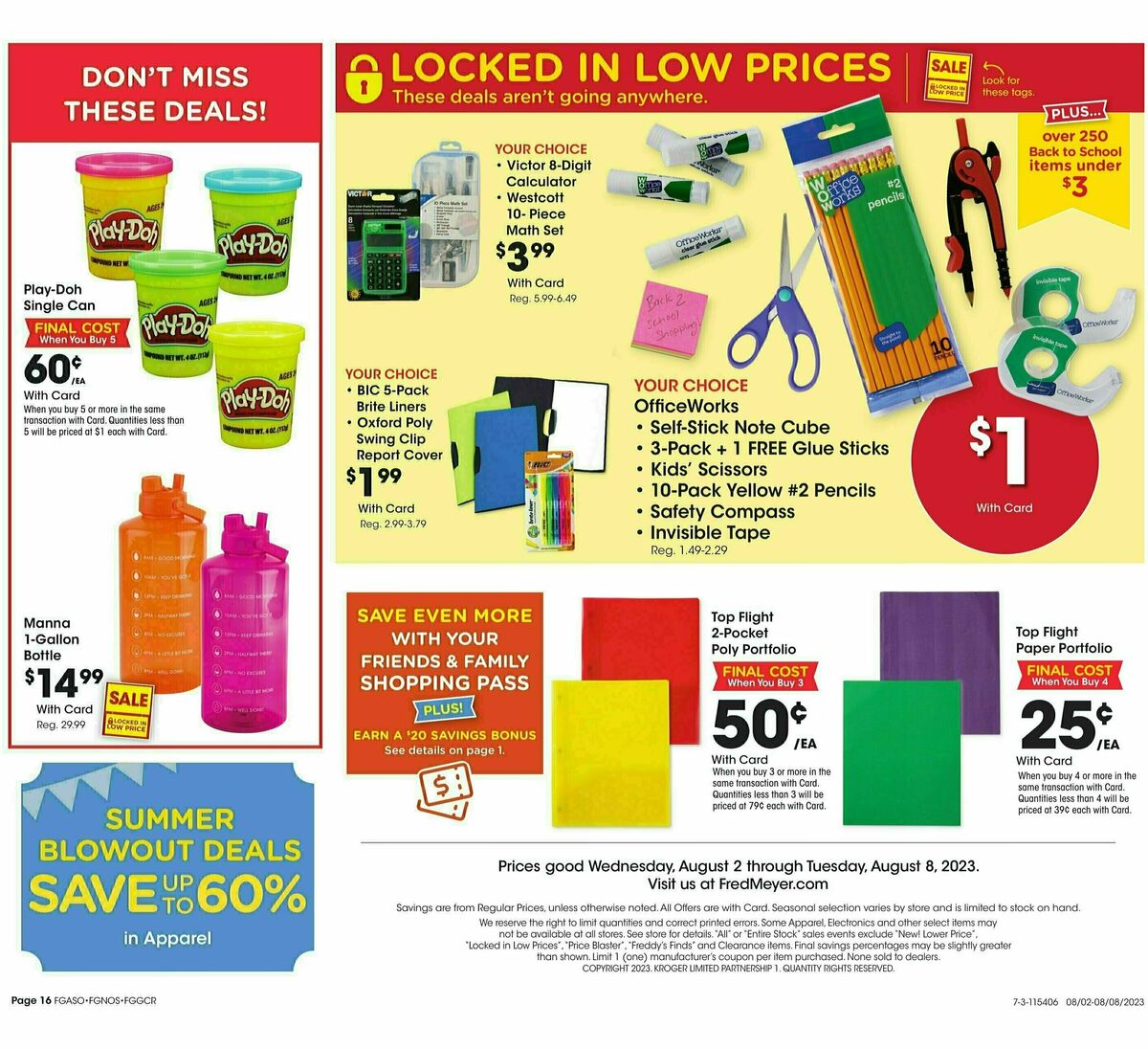 Fred Meyer General Merchandise Weekly Ad from August 2