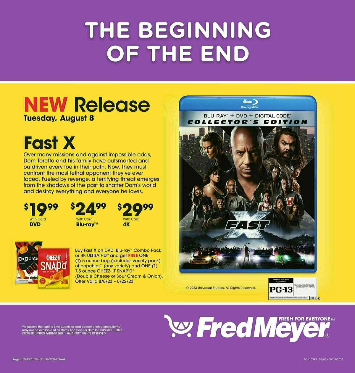 Fred Meyer New Release Weekly Ad from August 8