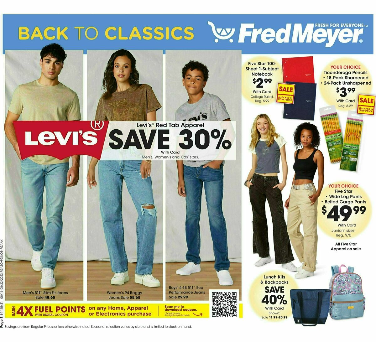 Fred Meyer General Merchandise Weekly Ad from August 16