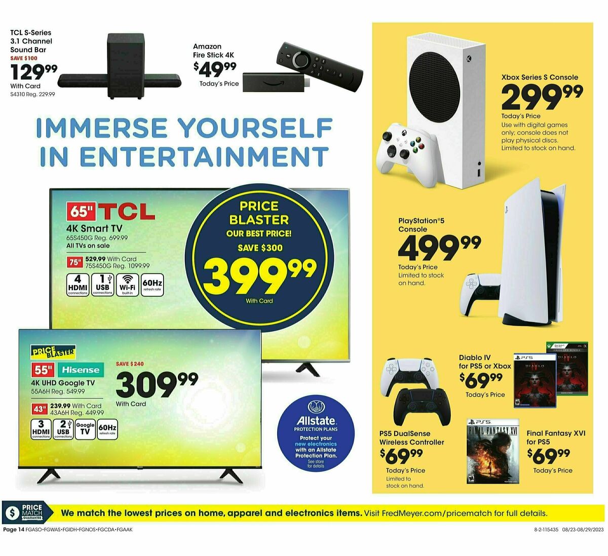 Fred Meyer General Merchandise Weekly Ad from August 23