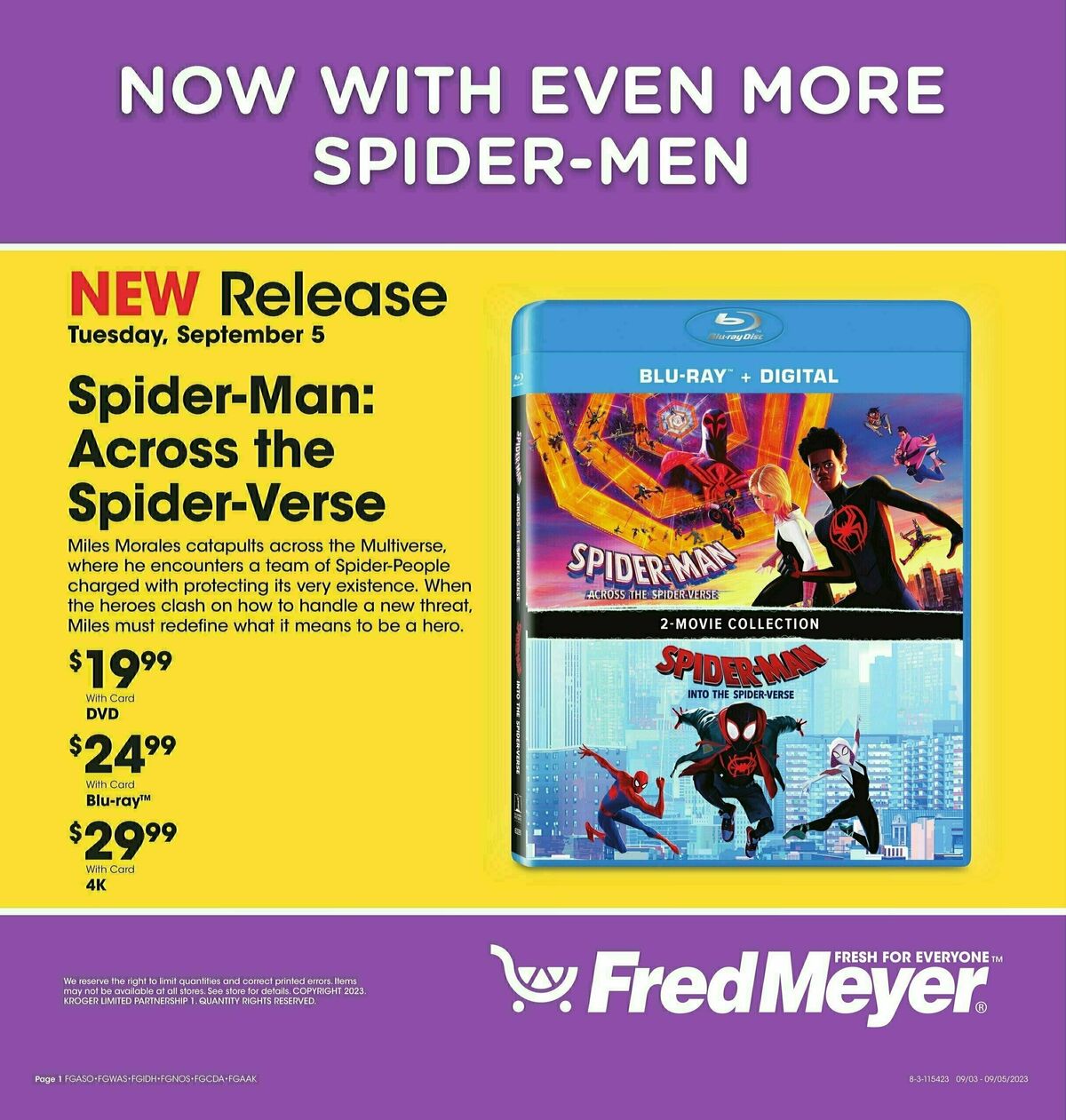 Fred Meyer New Release Weekly Ad from September 5
