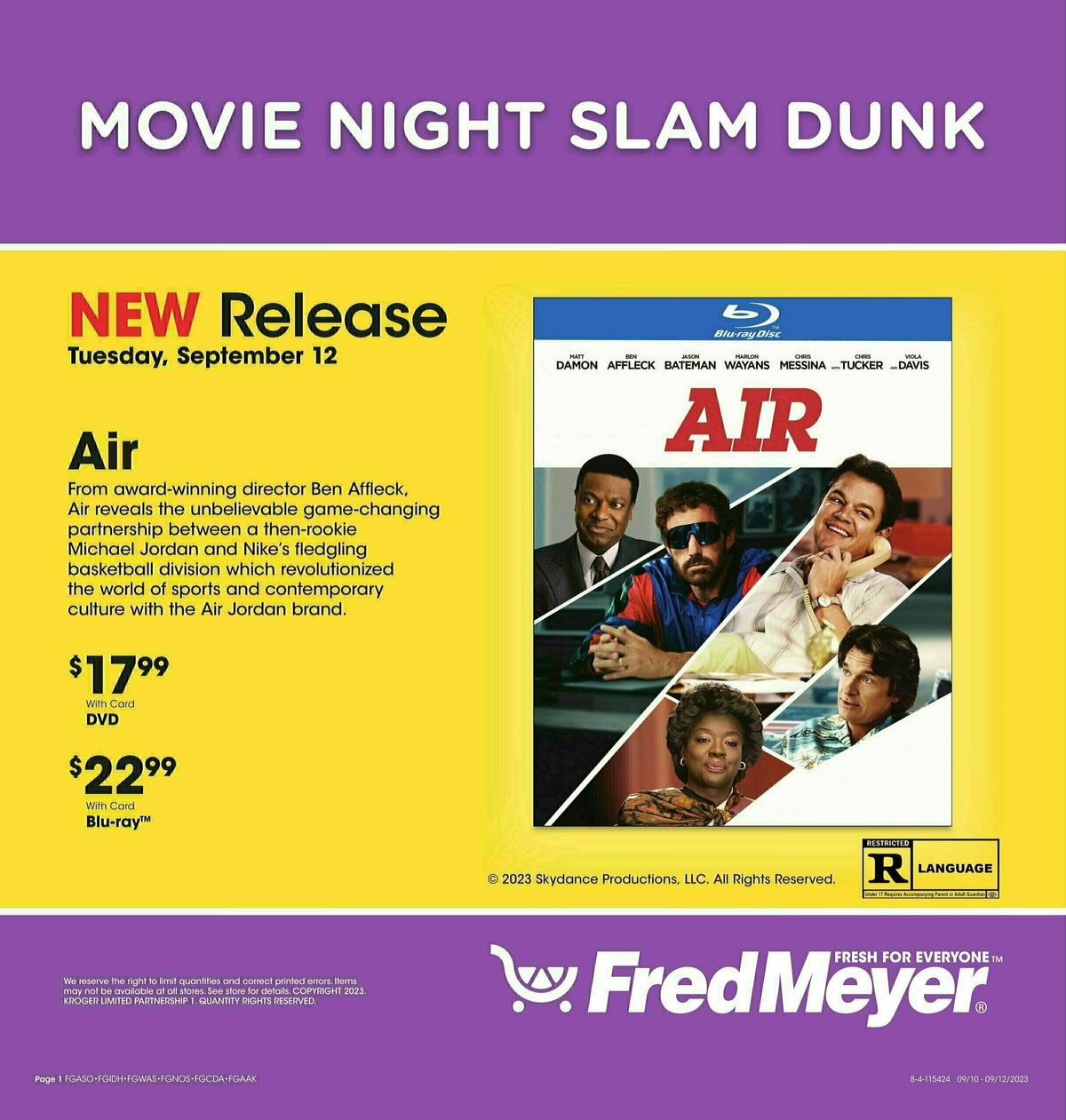 Fred Meyer New Release Weekly Ad from September 12