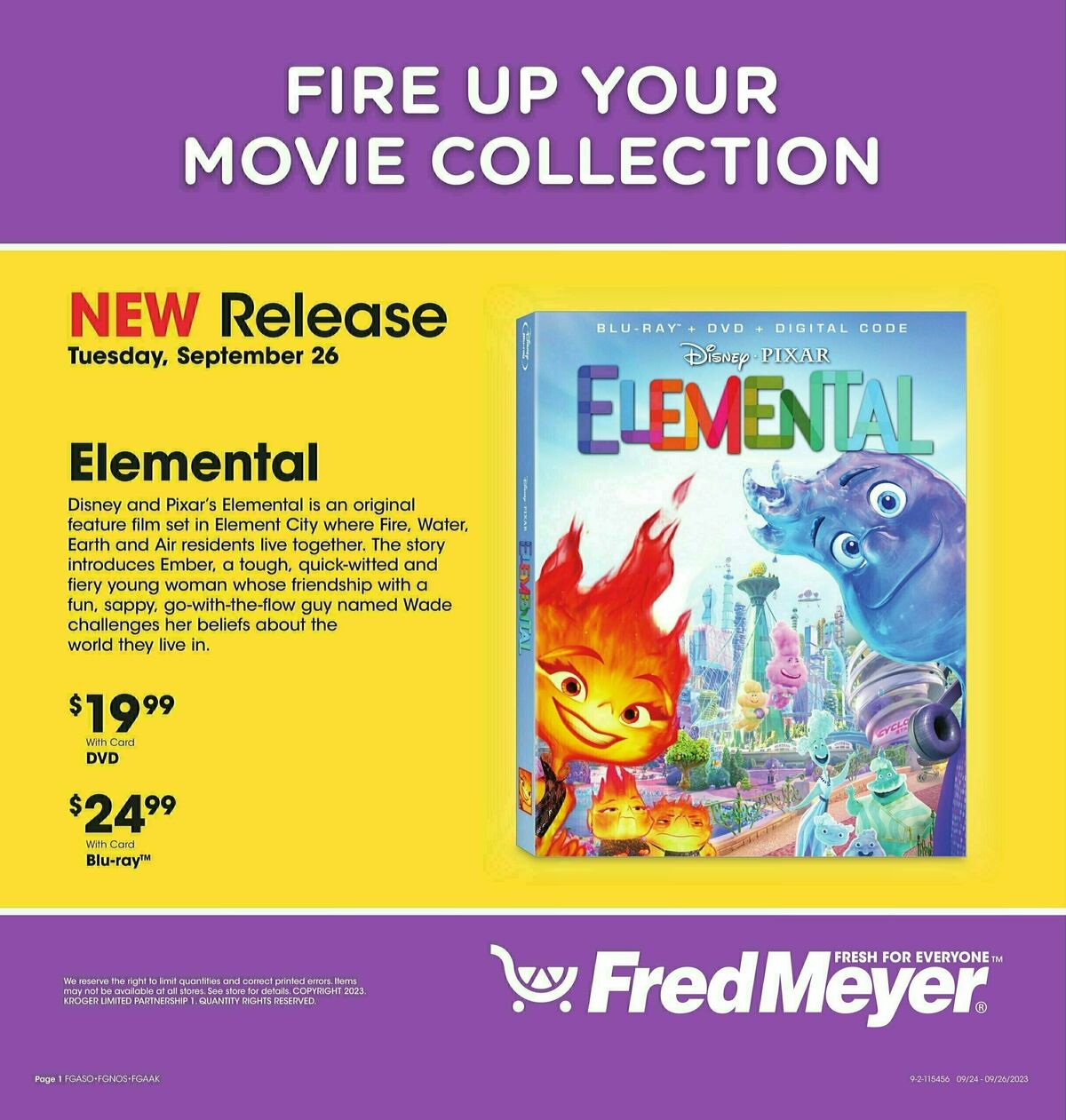 Fred Meyer New Release Weekly Ad from September 26