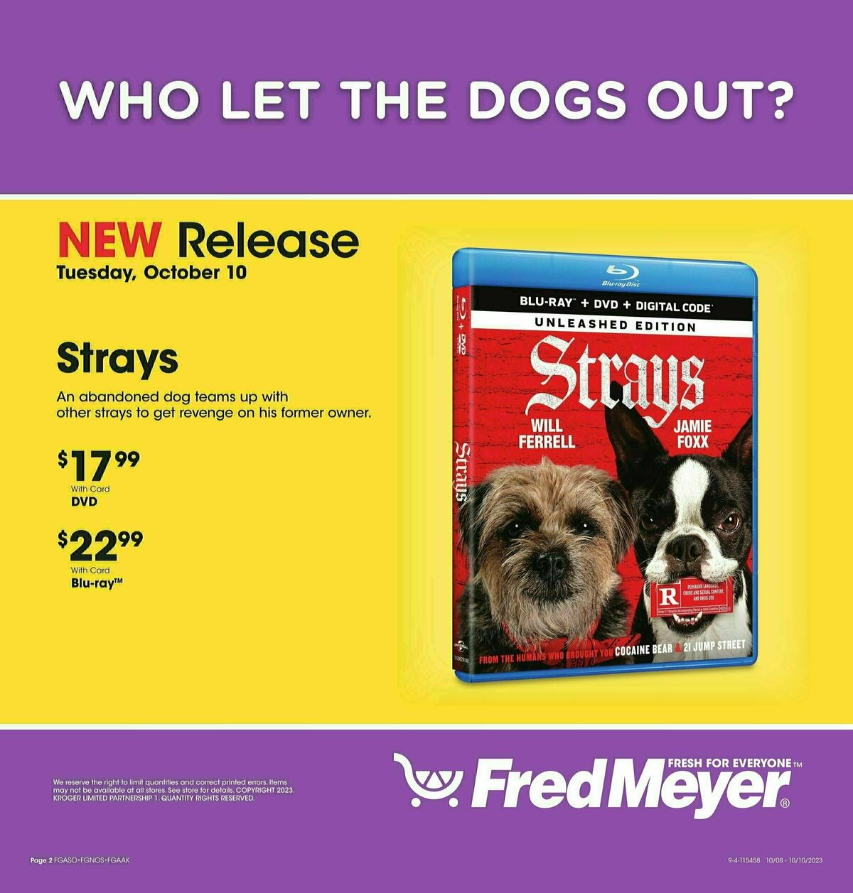 Fred Meyer New Release Weekly Ad from October 10