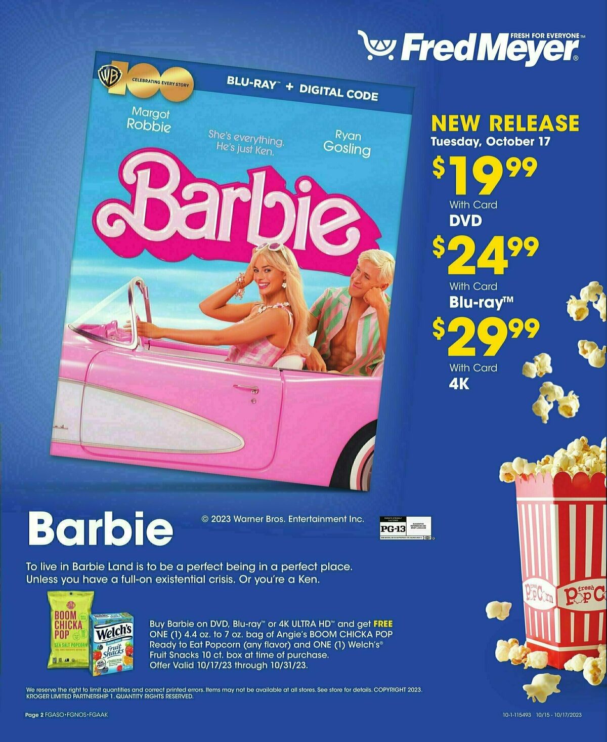 Fred Meyer New Release Weekly Ad from October 17