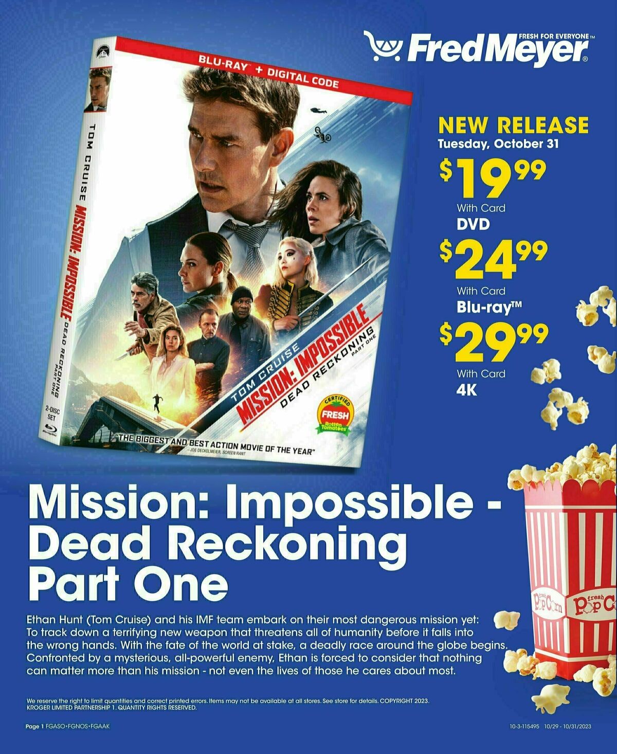 Fred Meyer New Release Weekly Ad from October 31