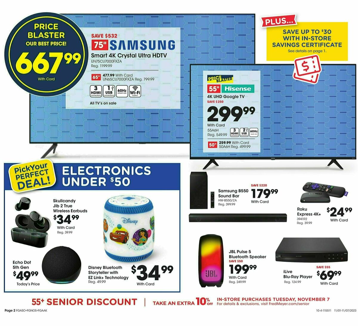Fred Meyer General Merchandise Weekly Ad from November 1