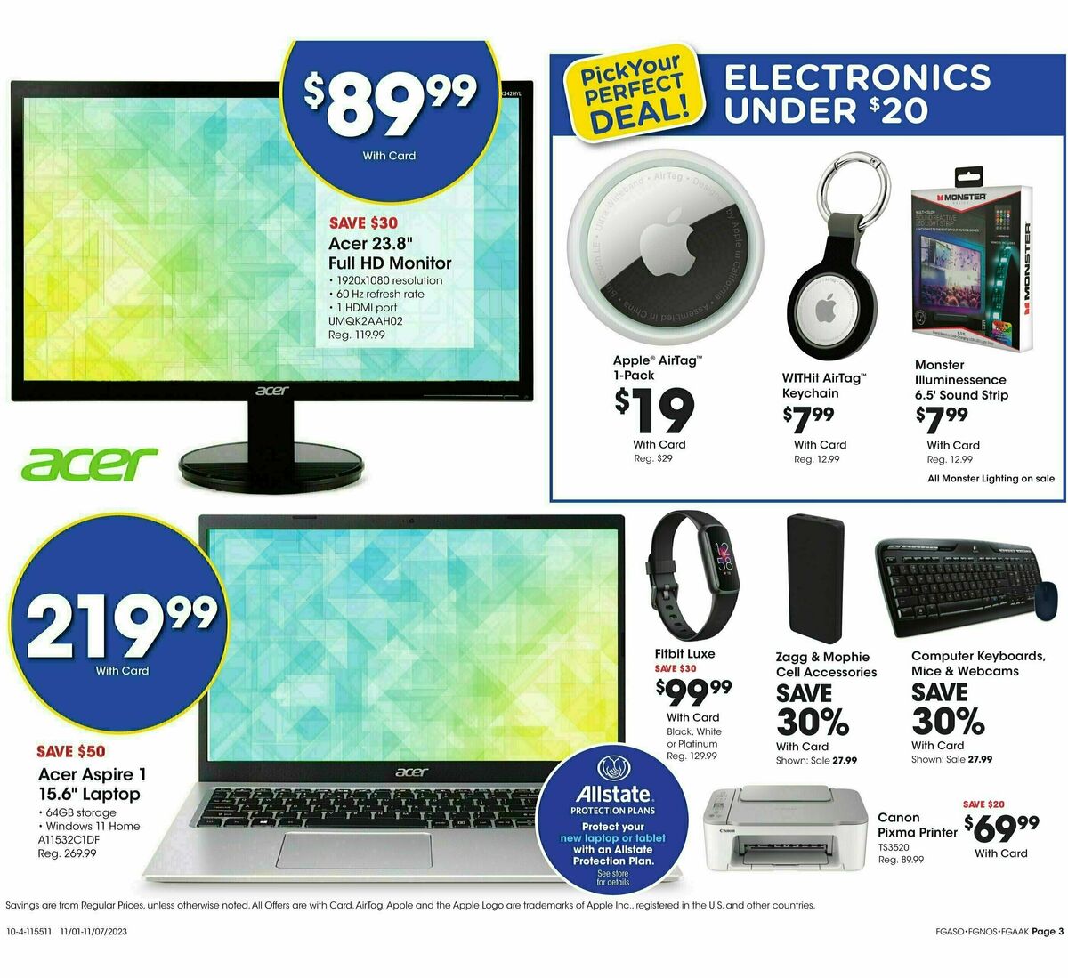 Fred Meyer General Merchandise Weekly Ad from November 1