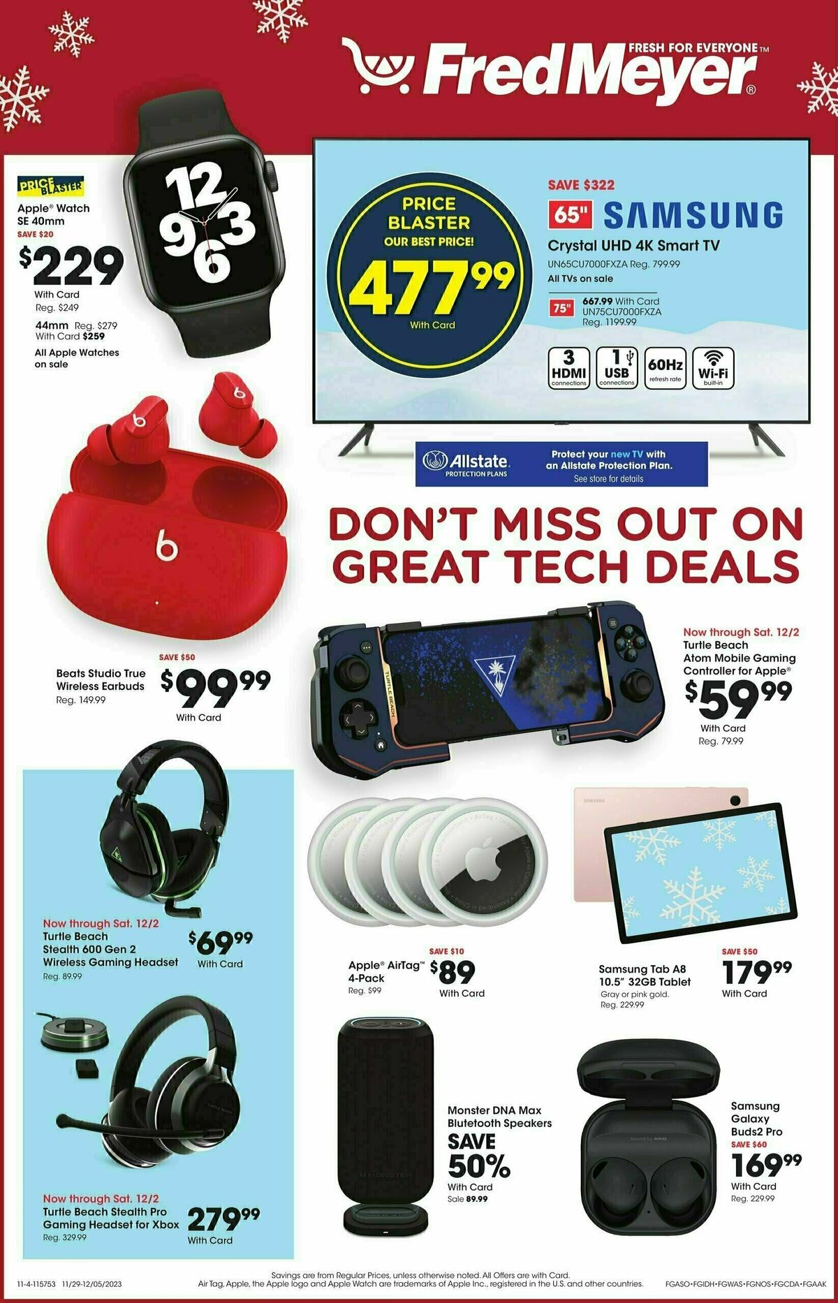 Fred Meyer Electronics Weekly Ad from November 29