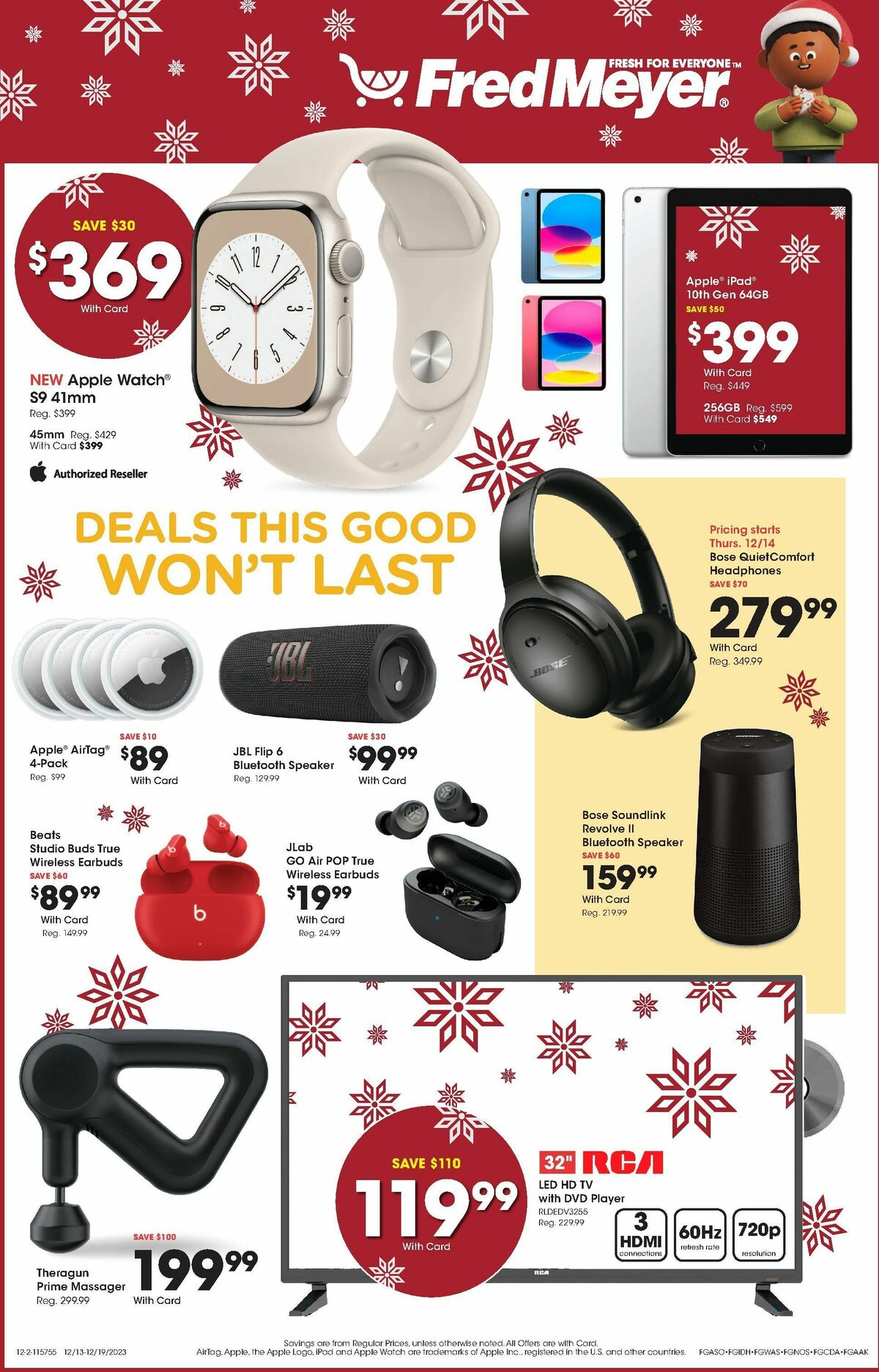 Fred Meyer Electronics Weekly Ad from December 13