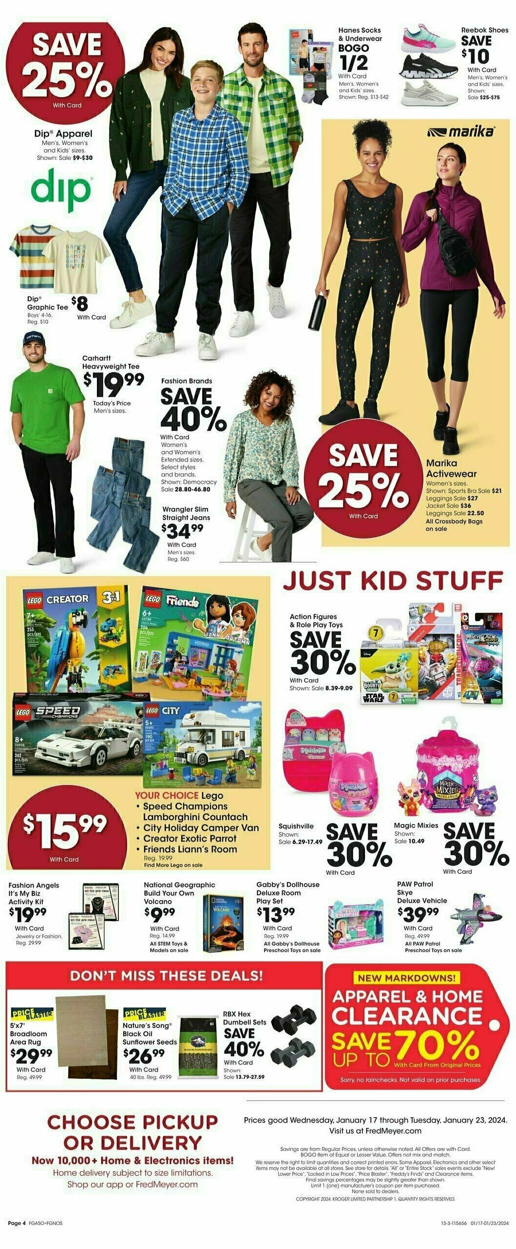 Fred Meyer General Merchandise Weekly Ad from January 17