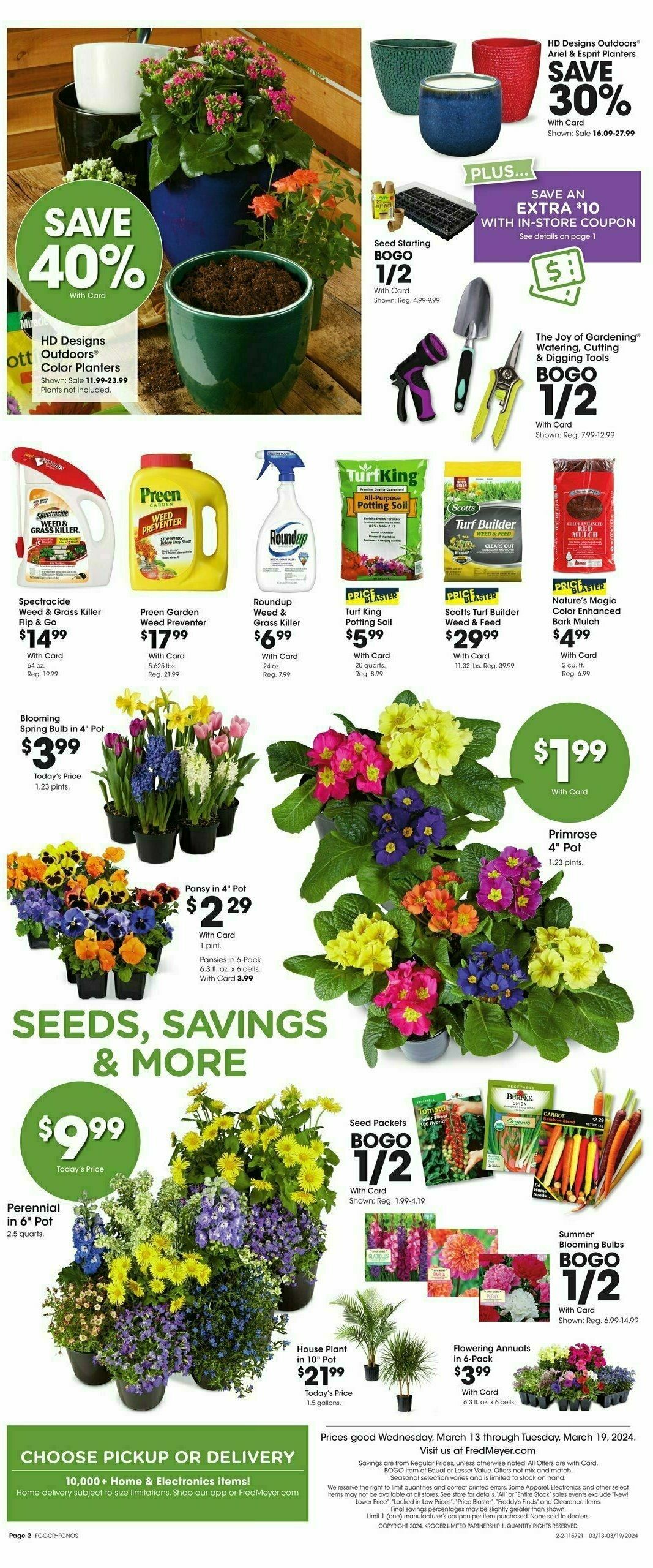 Fred Meyer Garden Center Weekly Ad from March 13