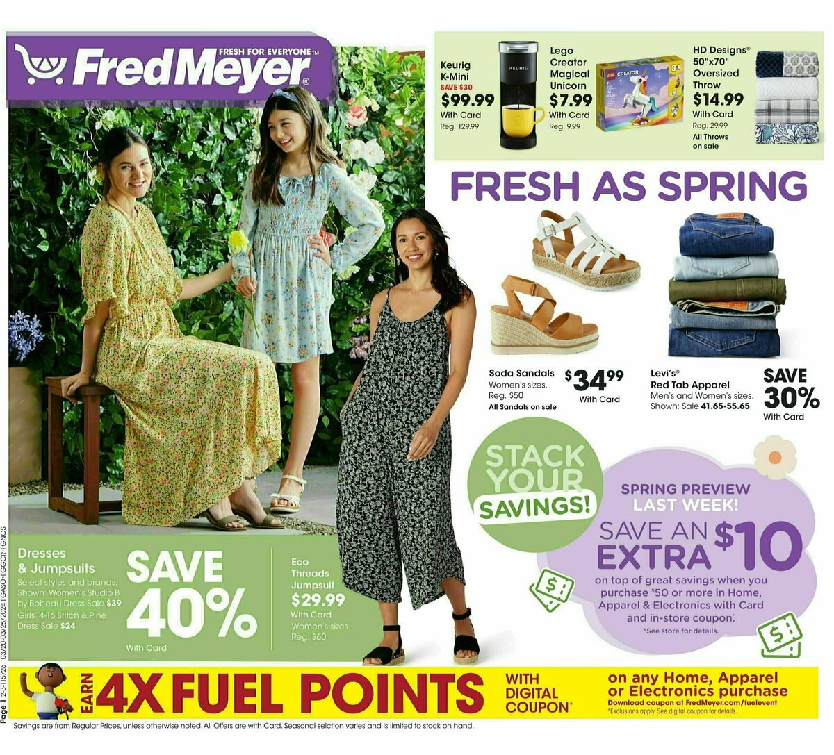 Fred Meyer General Merchandise Weekly Ad from March 20