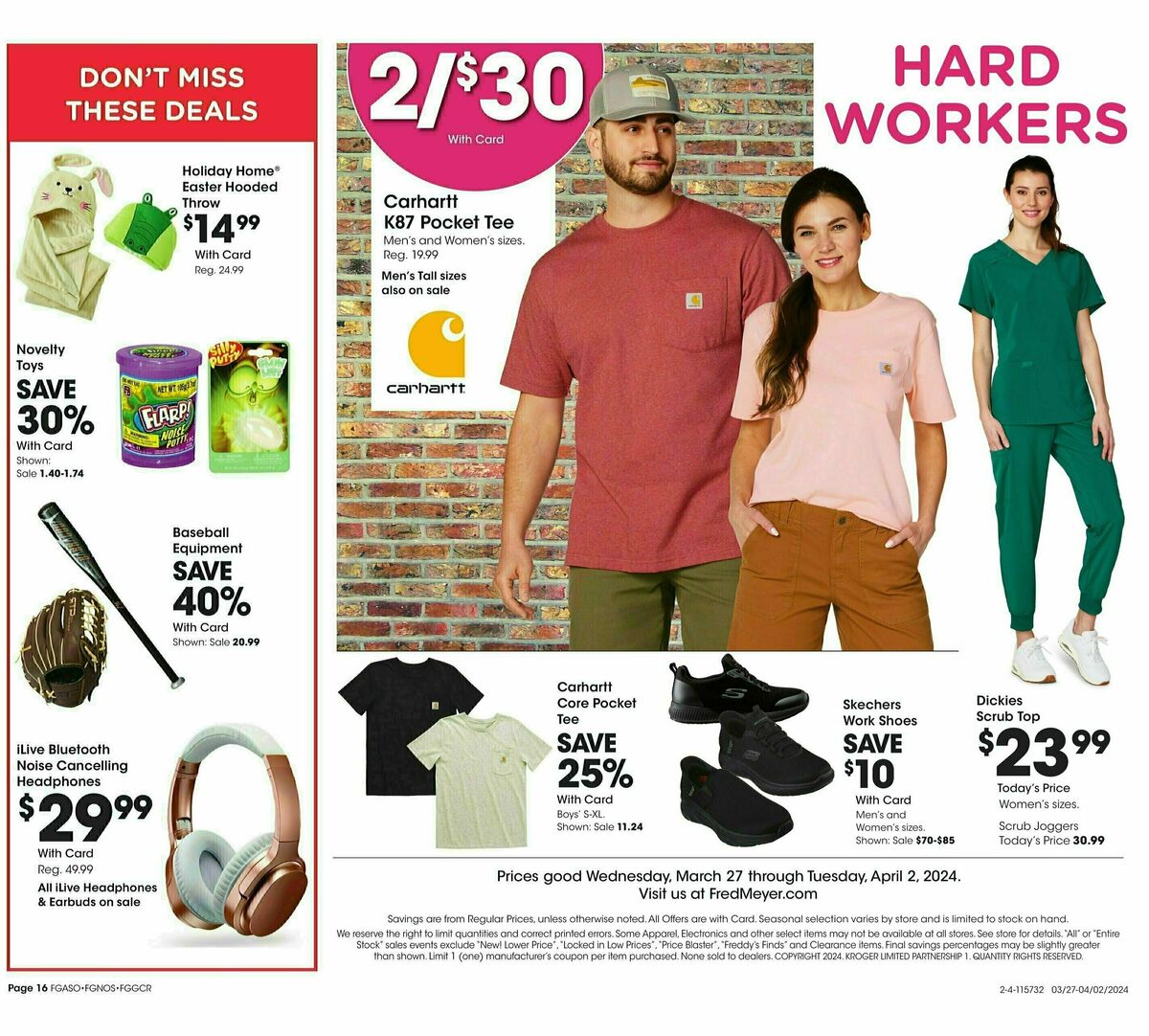 Fred Meyer General Merchandise Weekly Ad from March 27