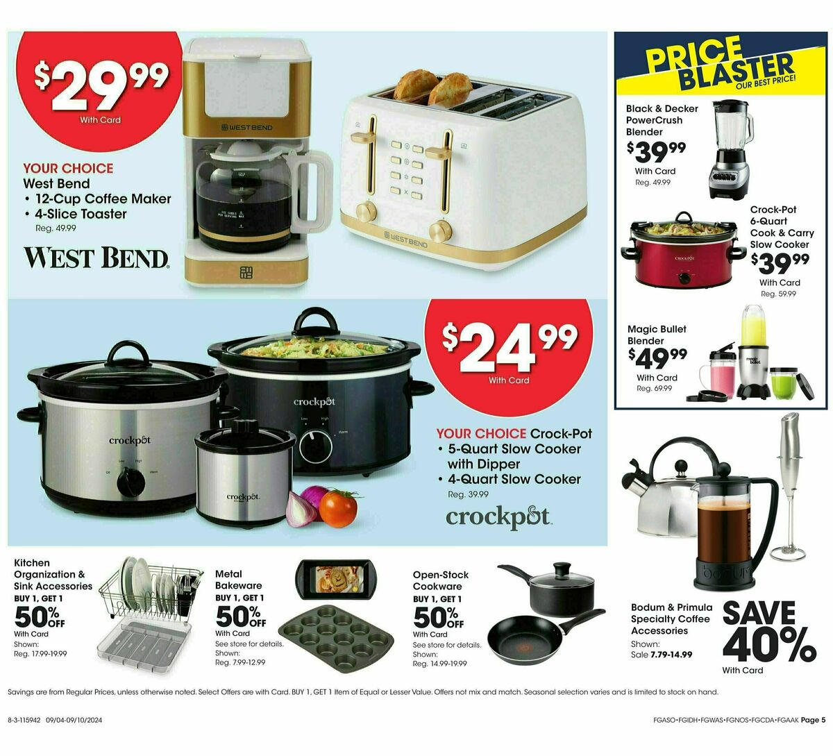 Fred Meyer General Merchandise Weekly Ad from September 4