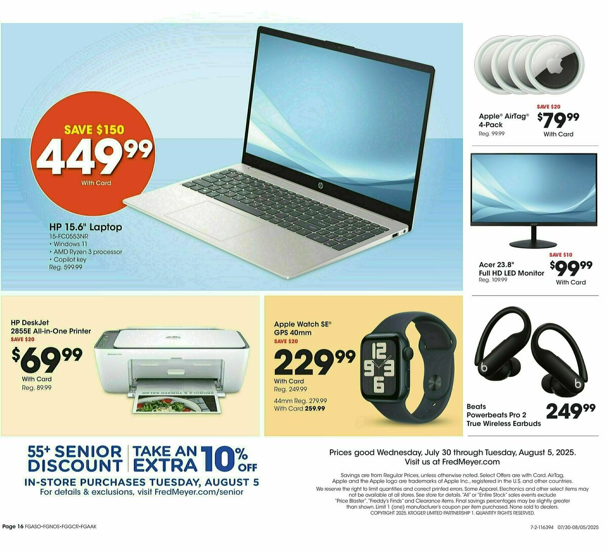 Fred Meyer Home & Apparel Weekly Ad from July 30