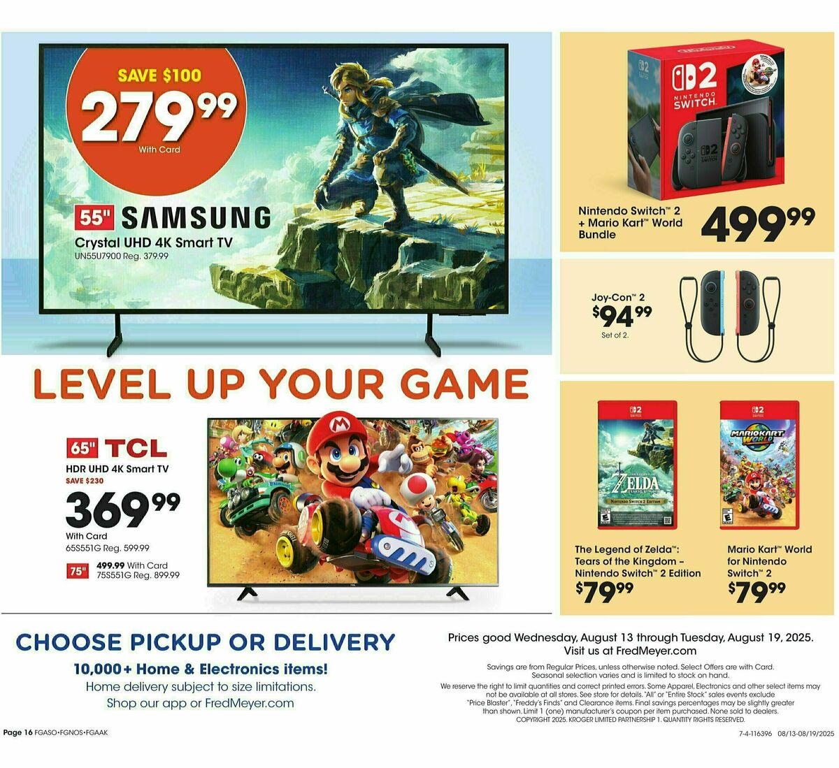 Fred Meyer Home & Apparel Weekly Ad from August 13